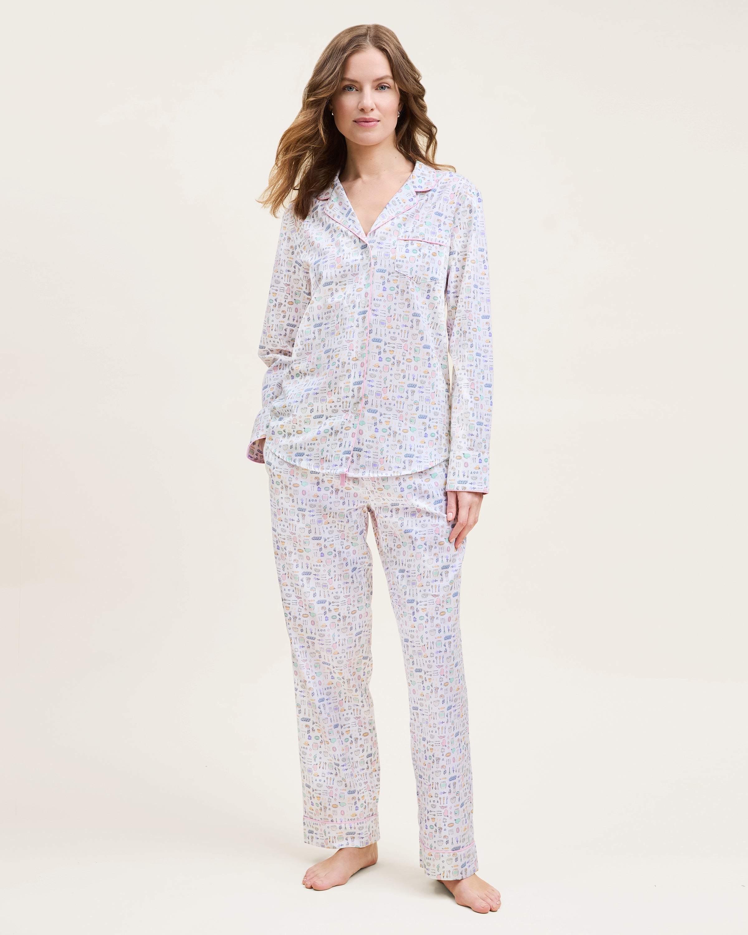 Women's Twill Pajama Set in Baking Spirits Bright
