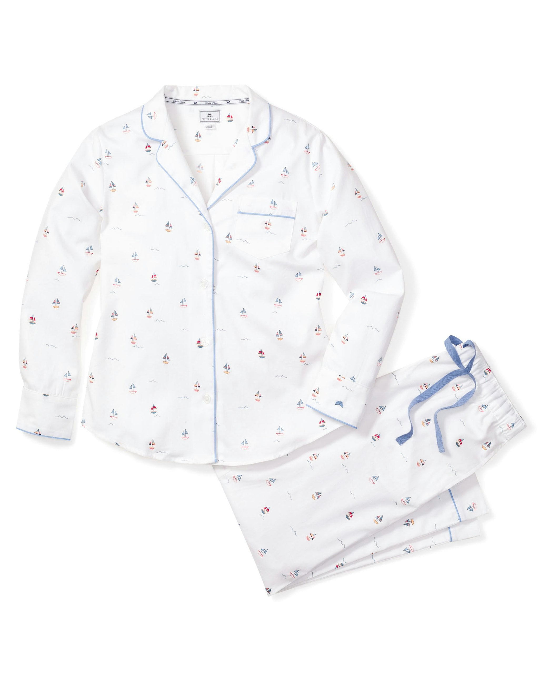 Women's Twill Pajama Set in Bateau in Bateau#Color_Bateau