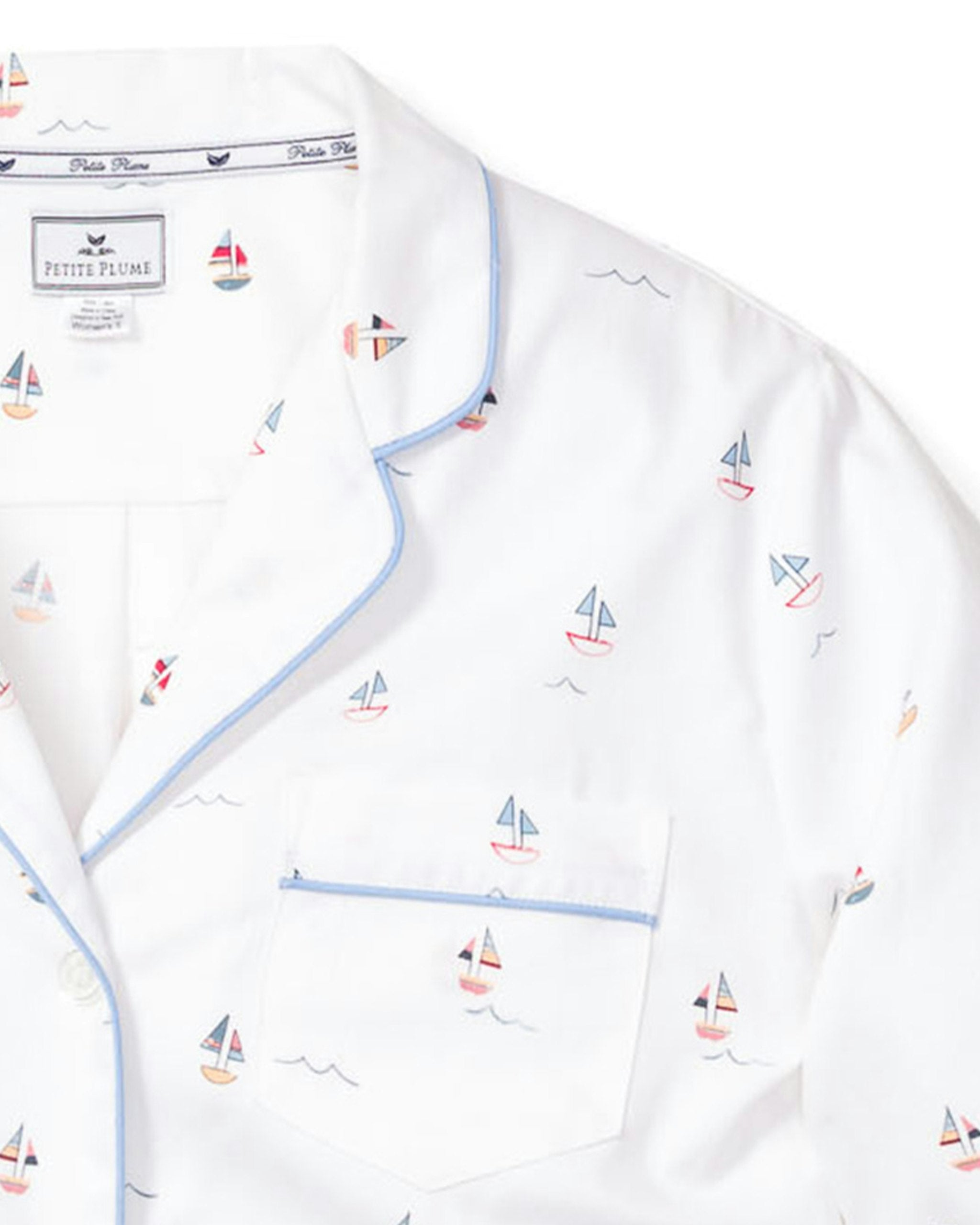 Women's Twill Pajama Set in Bateau in Bateau#Color_Bateau