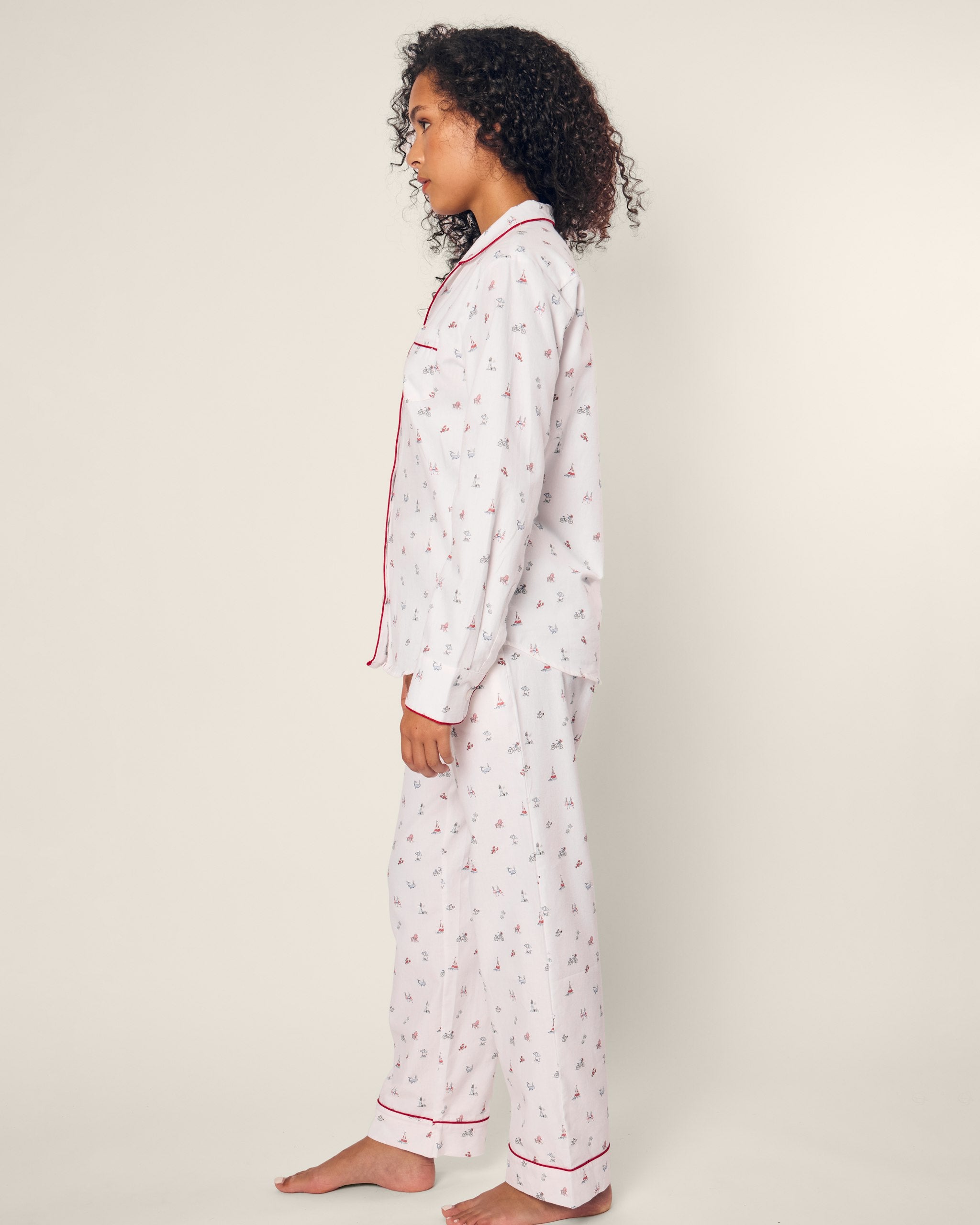 Women's Twill Pajama Set in Bateau in Coastal Charms#Color_Coastal Charms
