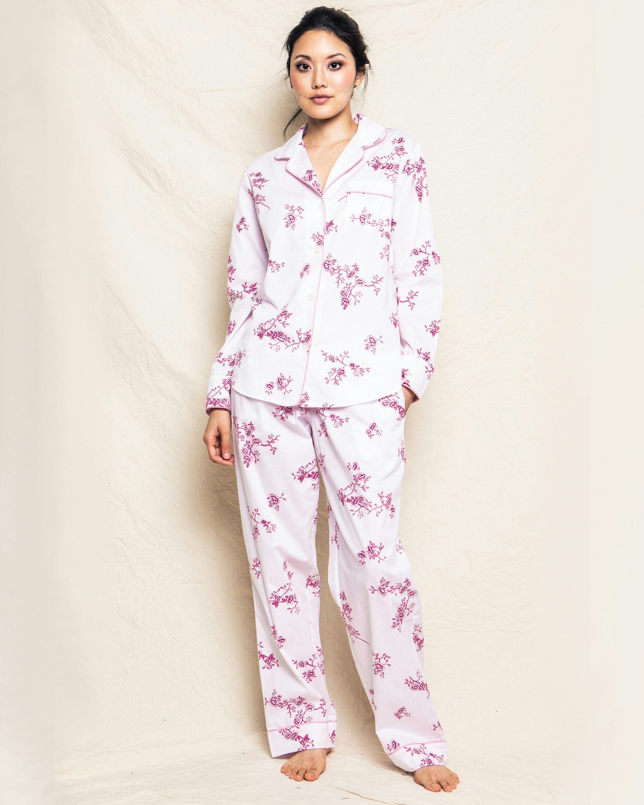 Women's Twill Pajama Set in English Rose Floral in English Rose Floral#Color_English Rose Floral