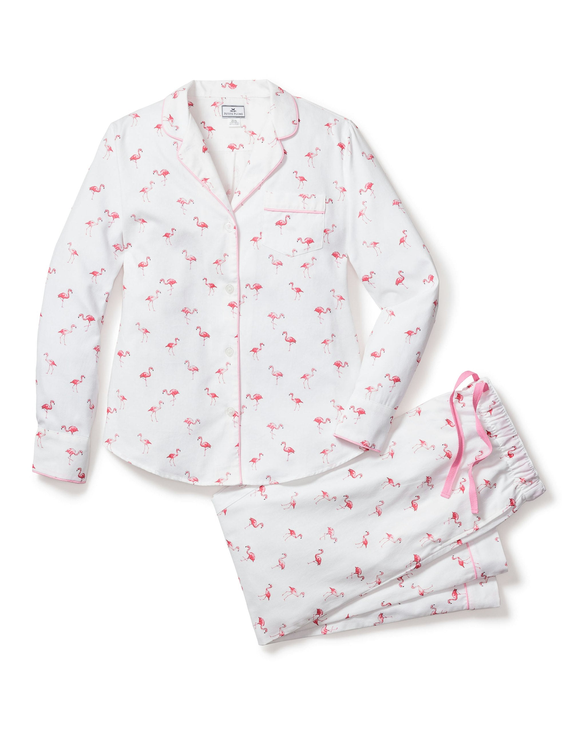 Women Twill Pajama Set in Flamingos in Flamingos#Colorway_Flamingos