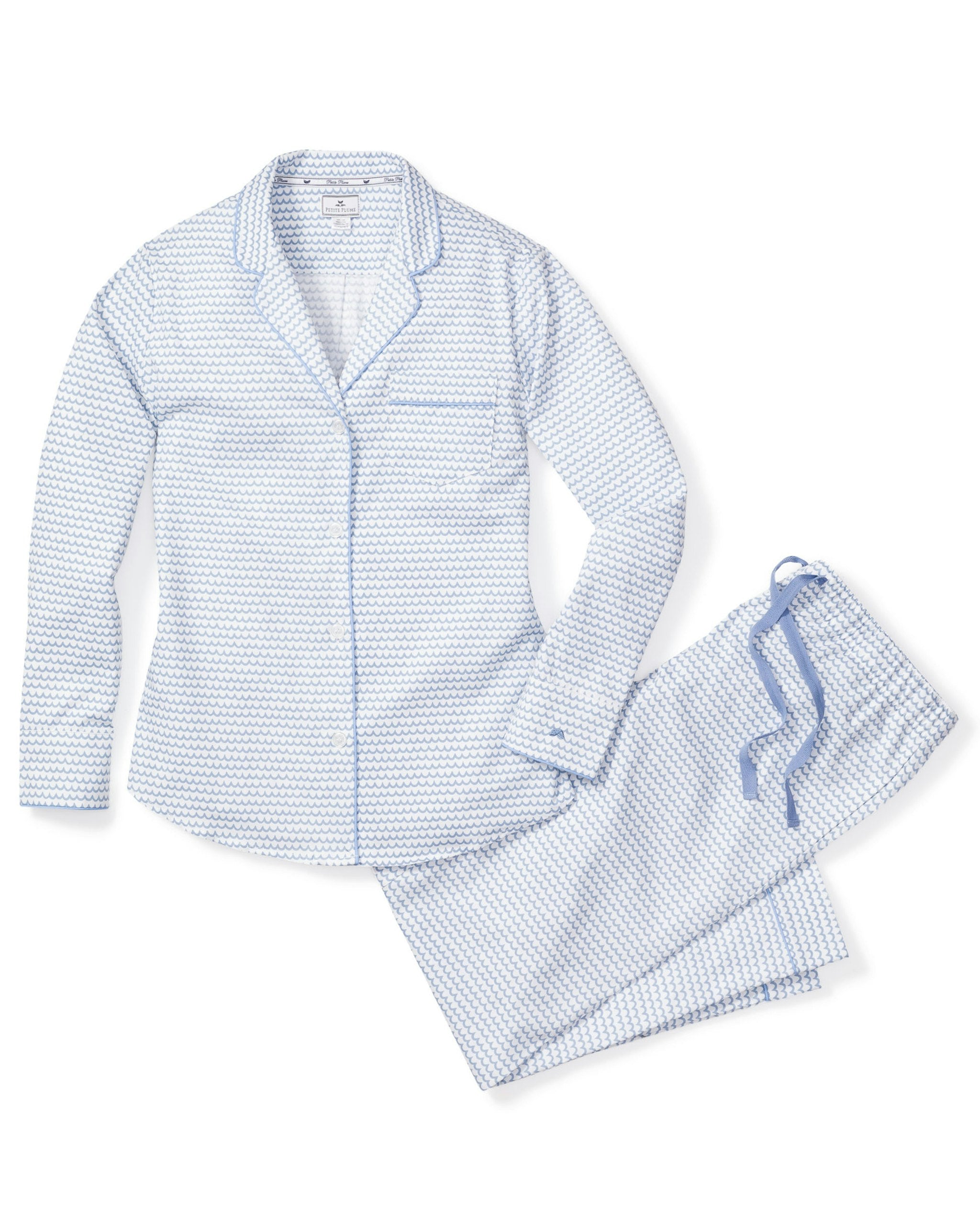 Women's Twill Pajama Set in Bateau in La Mer#Color_La Mer