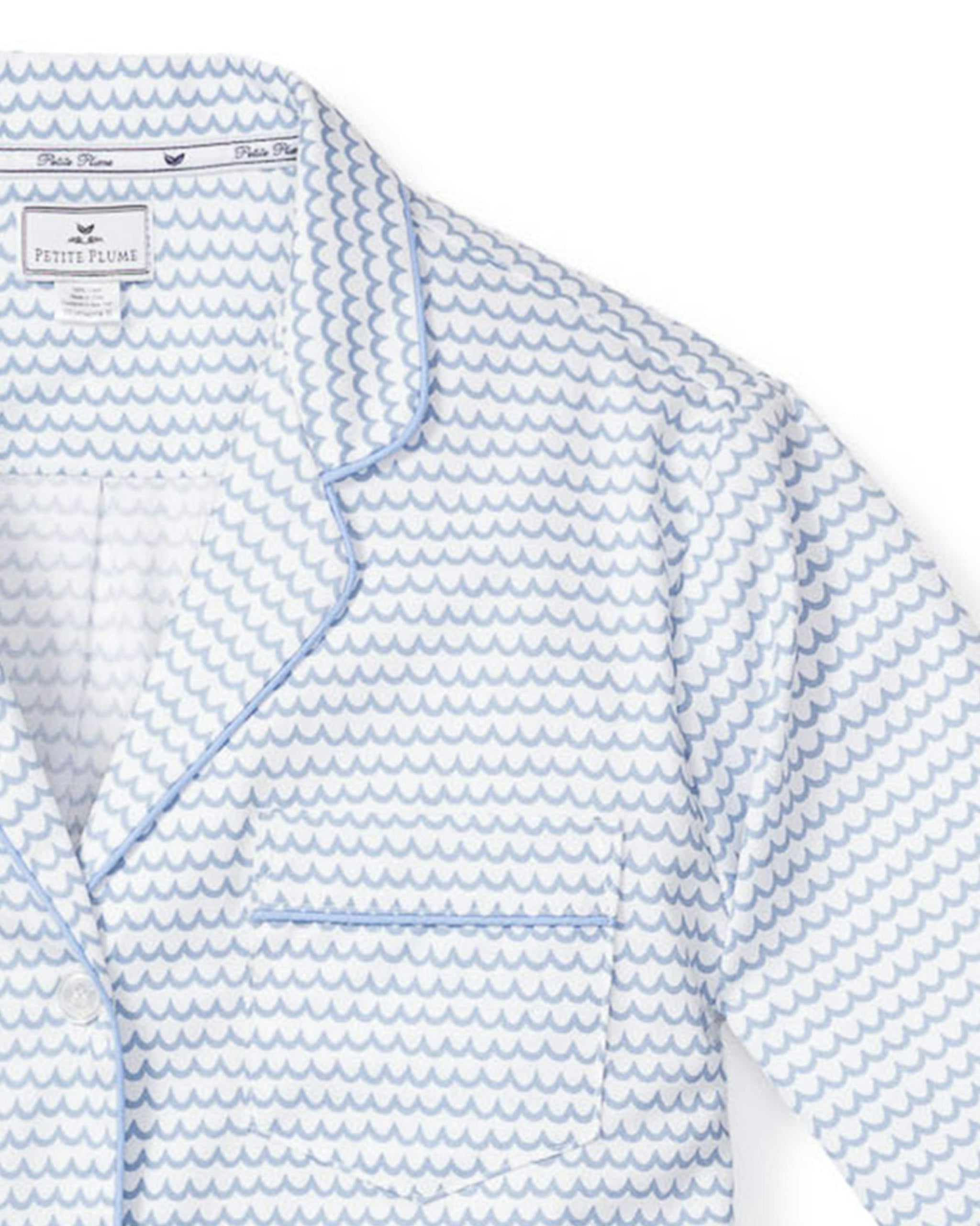 Women's Twill Pajama Set in Bateau in La Mer#Color_La Mer