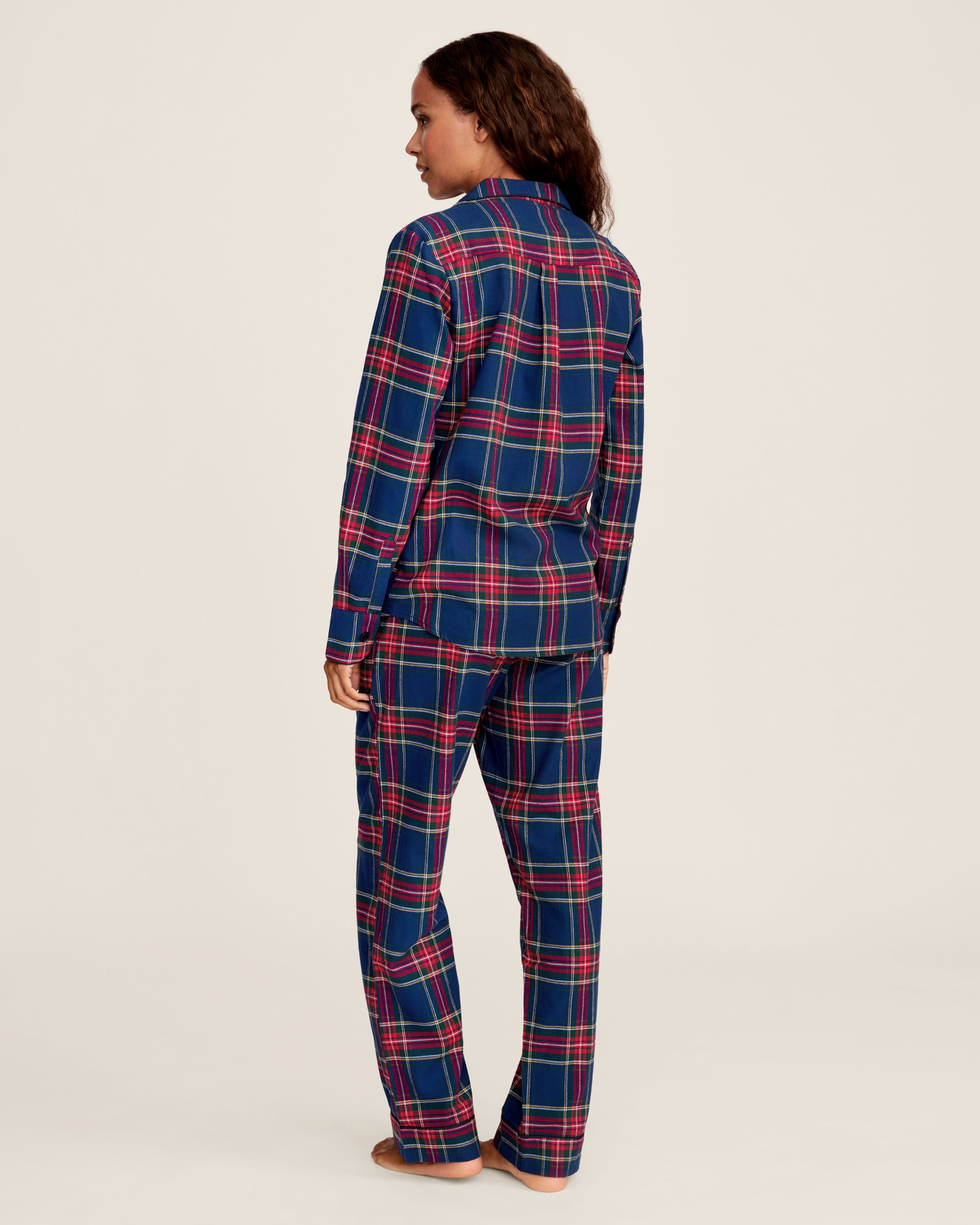 Women's Brushed Twill Pajama Set in Windsor Tartan