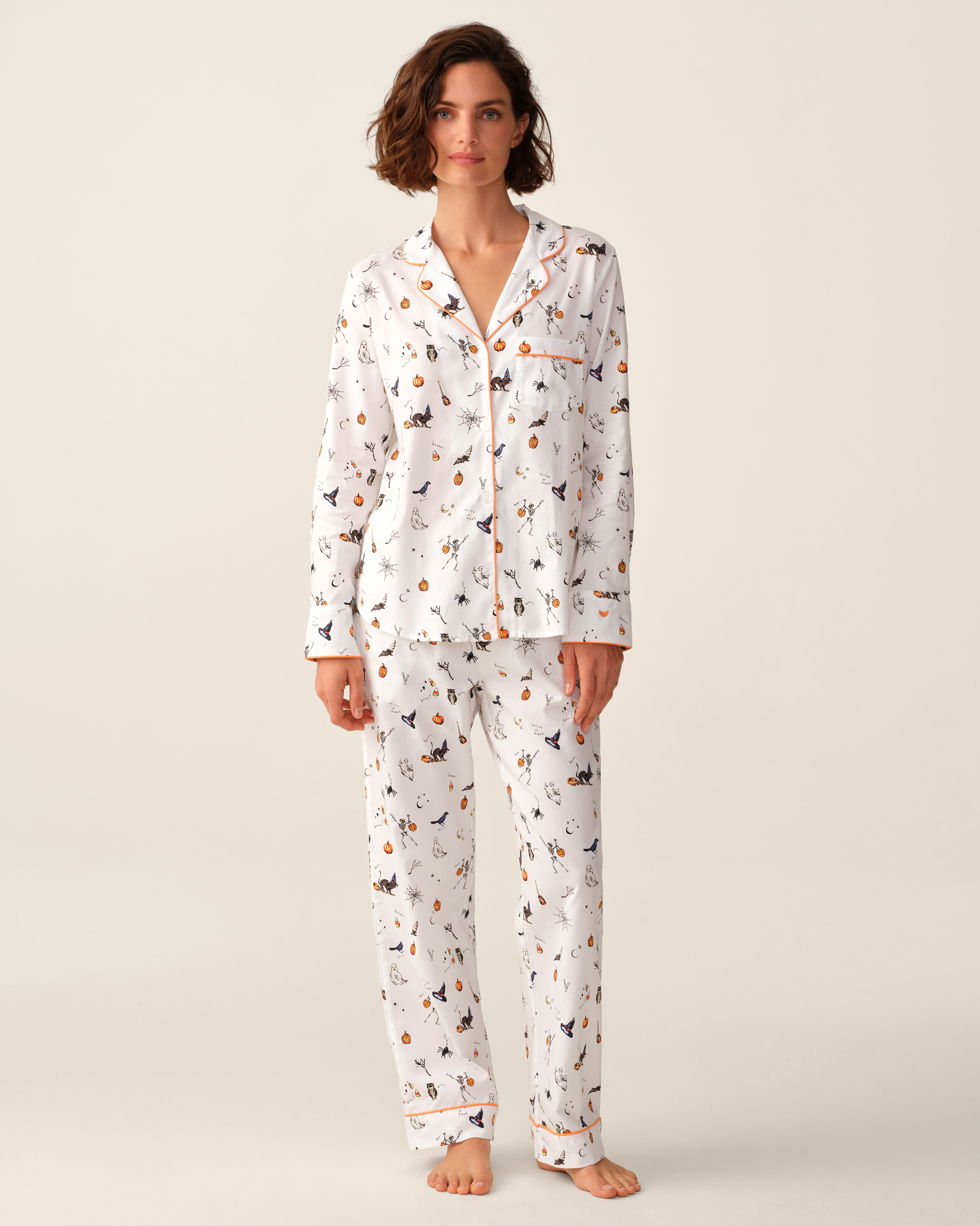 Women's Twill Pajama Set in Trick or Treat