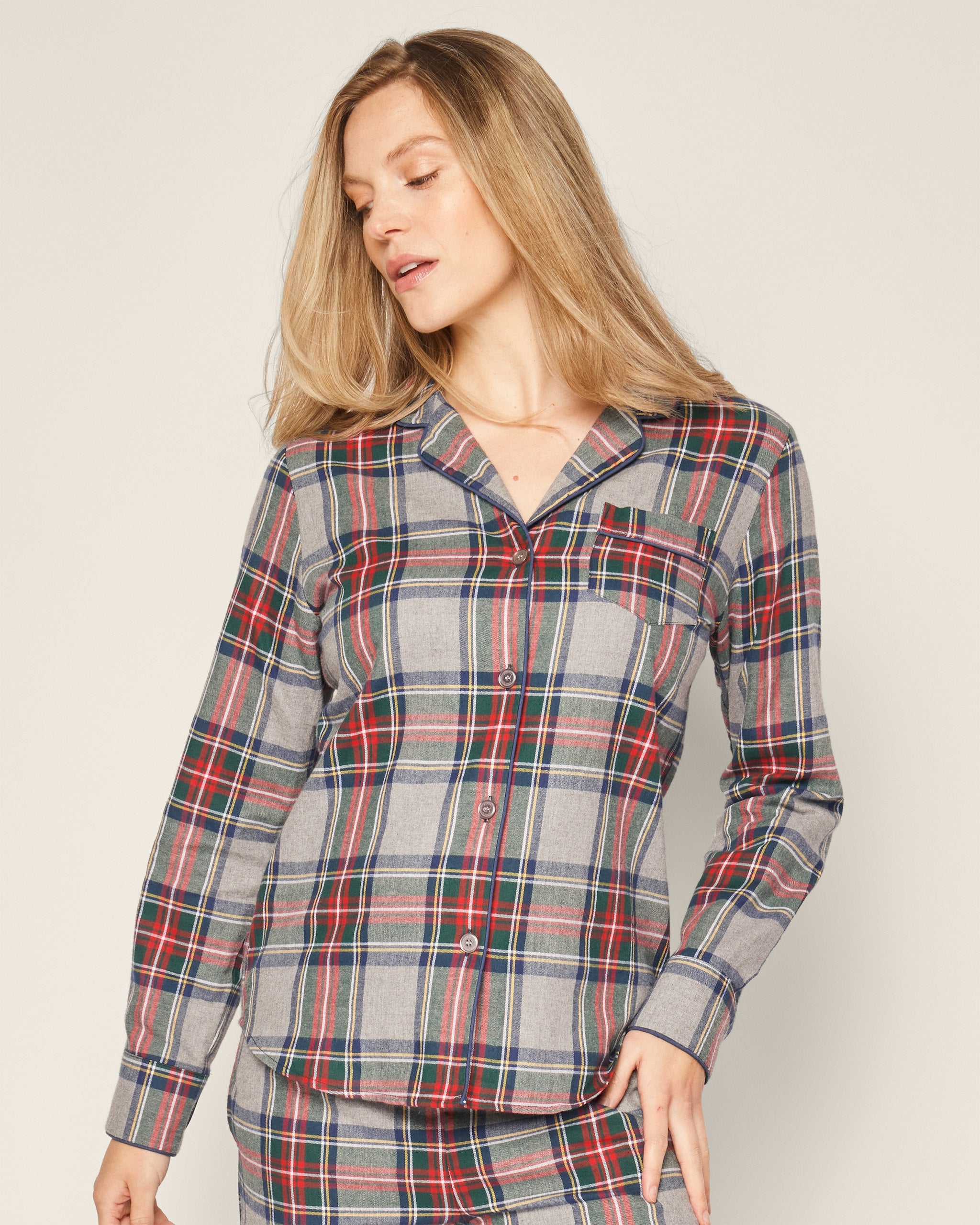 Women's Brushed Cotton Pajama Set in Westminster Tartan in Westminster Tartan#Color_Westminster Tartan