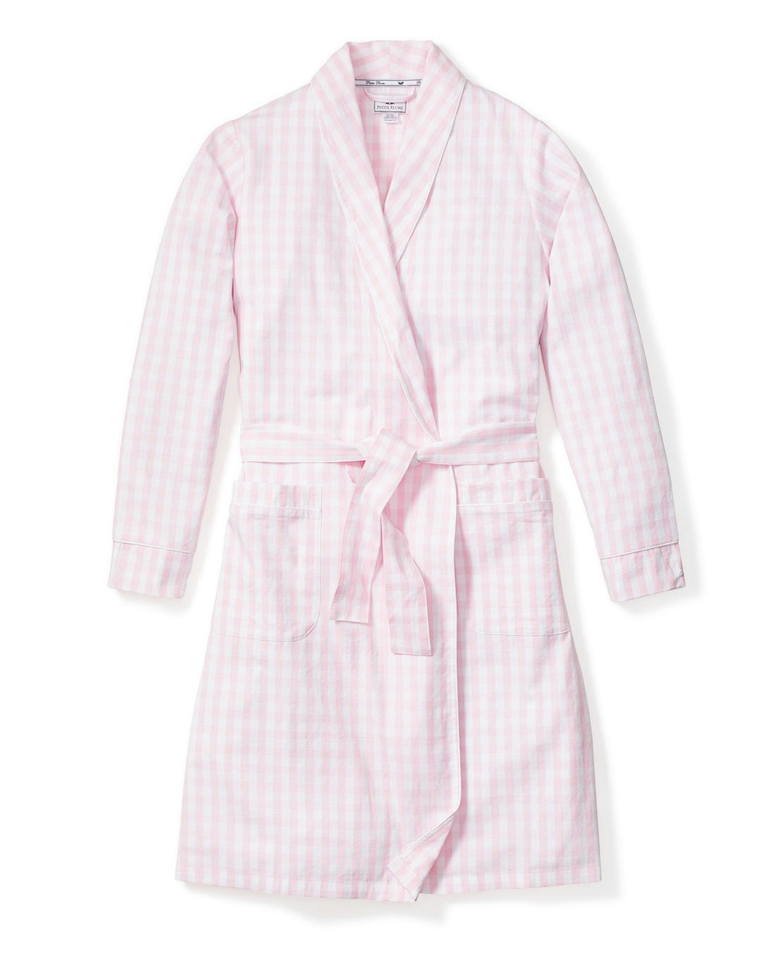 Women's Twill Robe in Pink Gingham in Pink Gingham#Colorway_Pink Gingham