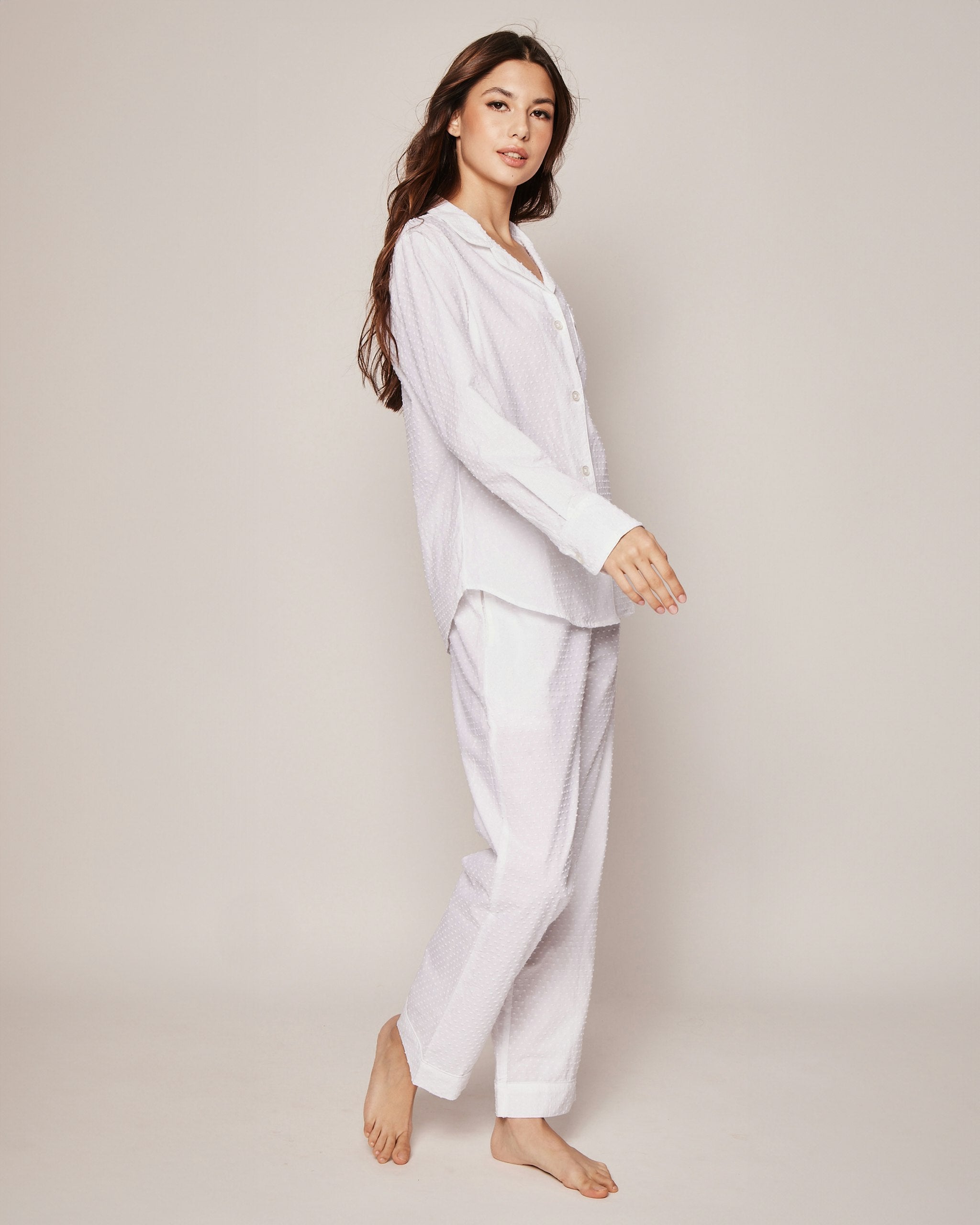 Women's Swiss Dots Pajamas in White in Swiss Dots#Colorway_Swiss Dots
