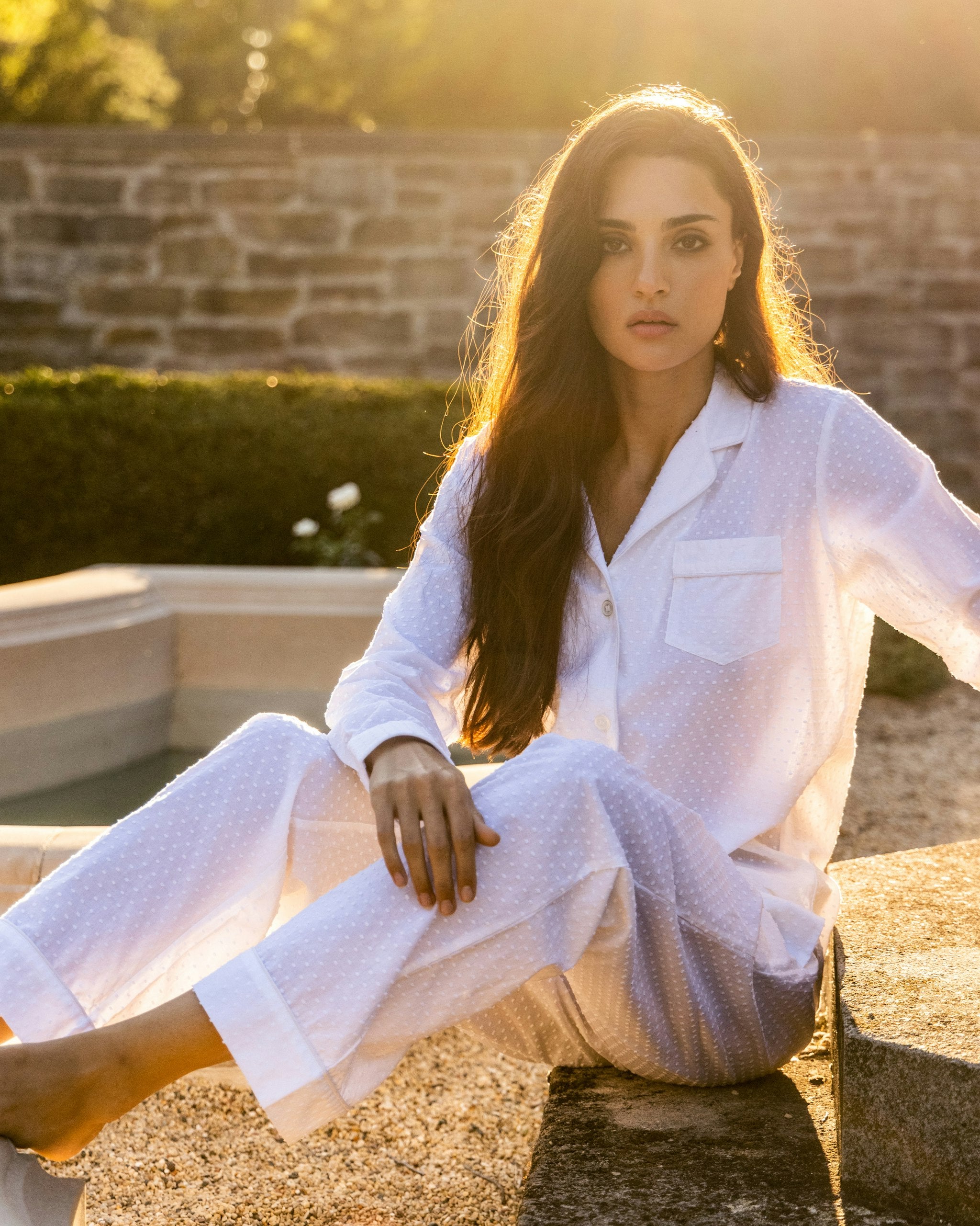 Women's Swiss Dots Pajamas in White in Swiss Dots#Colorway_Swiss Dots