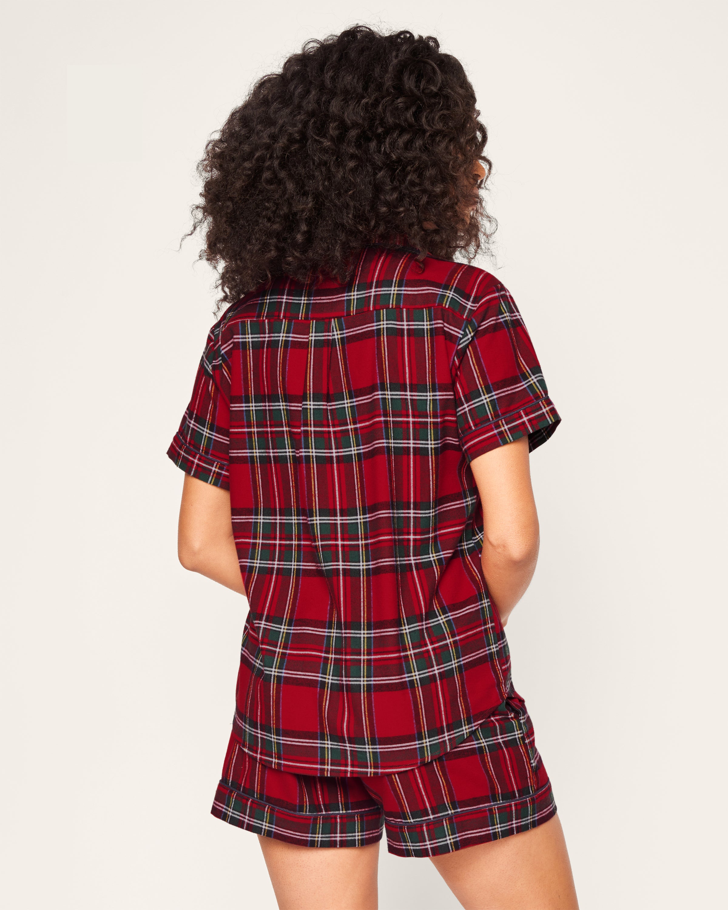 Women's Brushed Twill Short Sleeve Short Set in Imperial Tartan