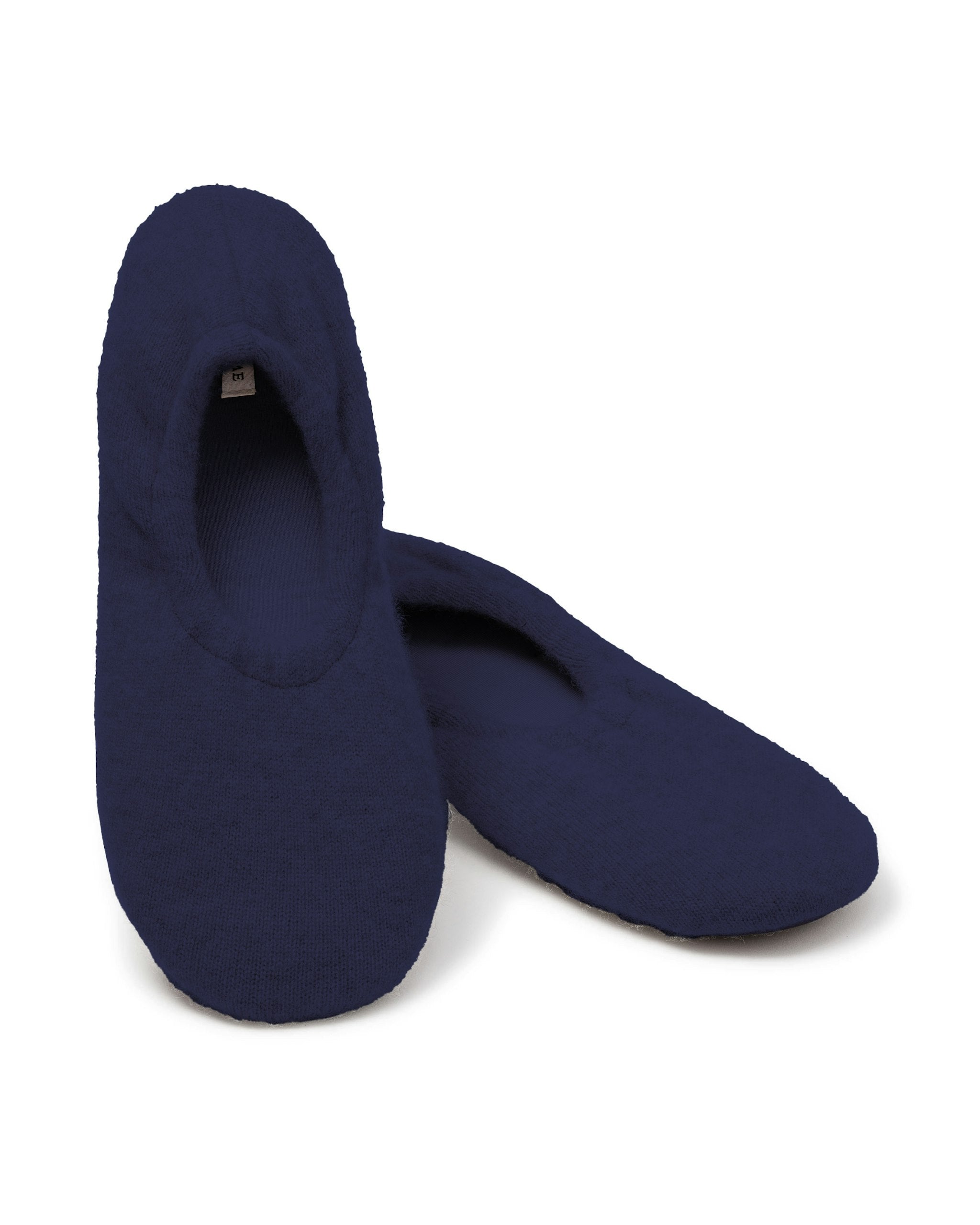 Women's Cashmere Slippers in Camel in Navy#Color_Navy