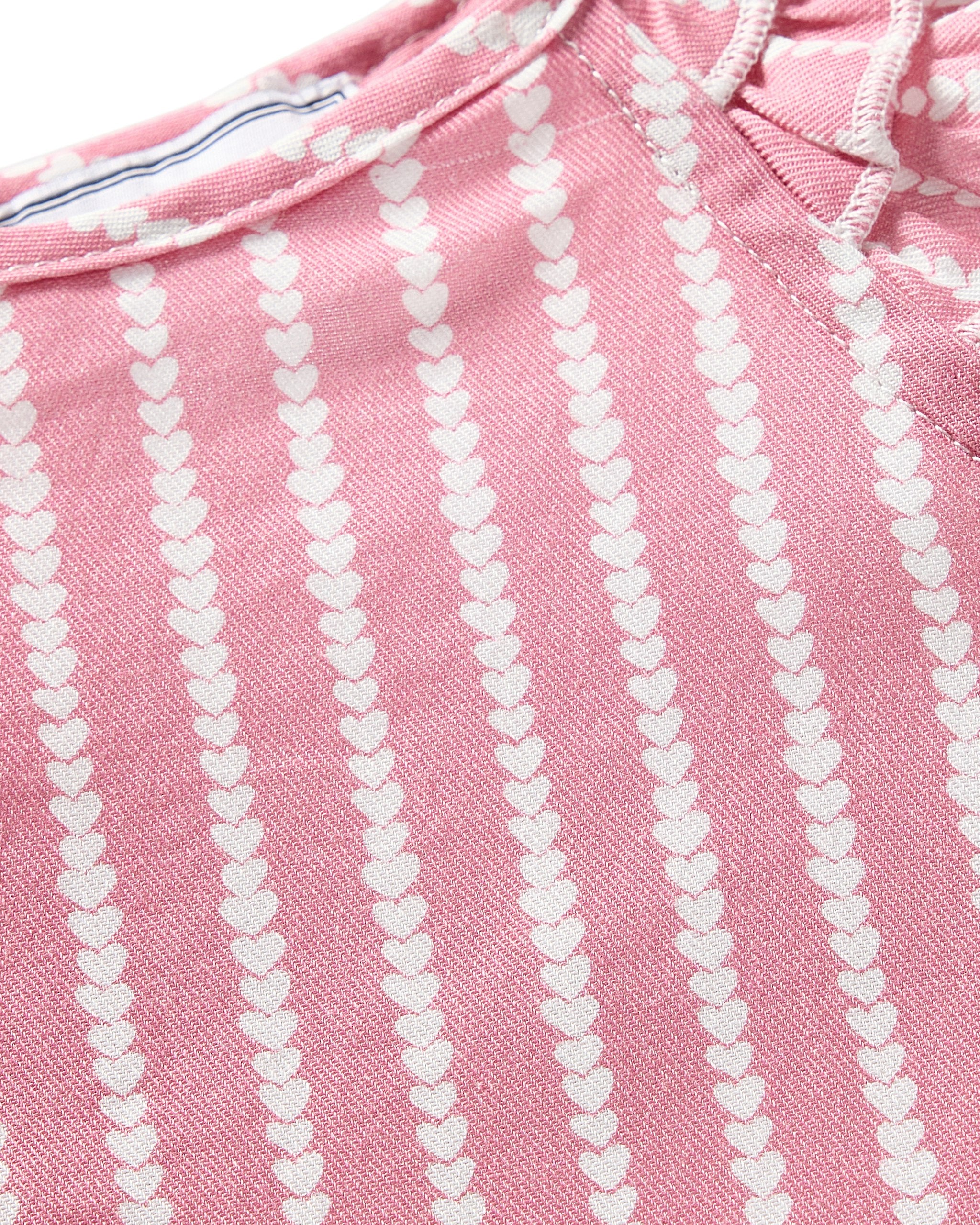 Girl's Twill Amelie Short Set in Love Lines in Love Lines#Color_Love Lines