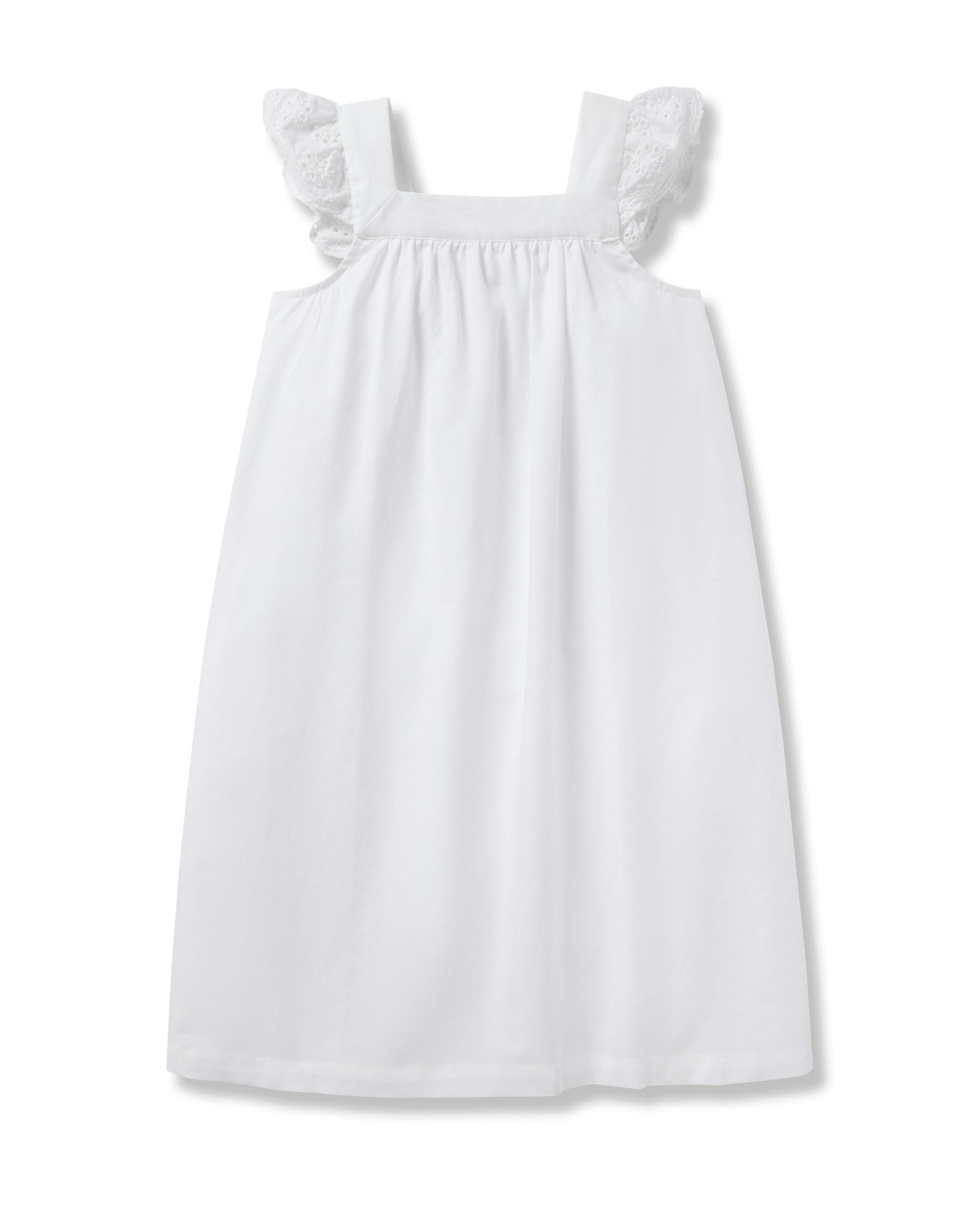 Girl's Twill Clara Nightgown in Pink Timeless Toile in White#Color_White