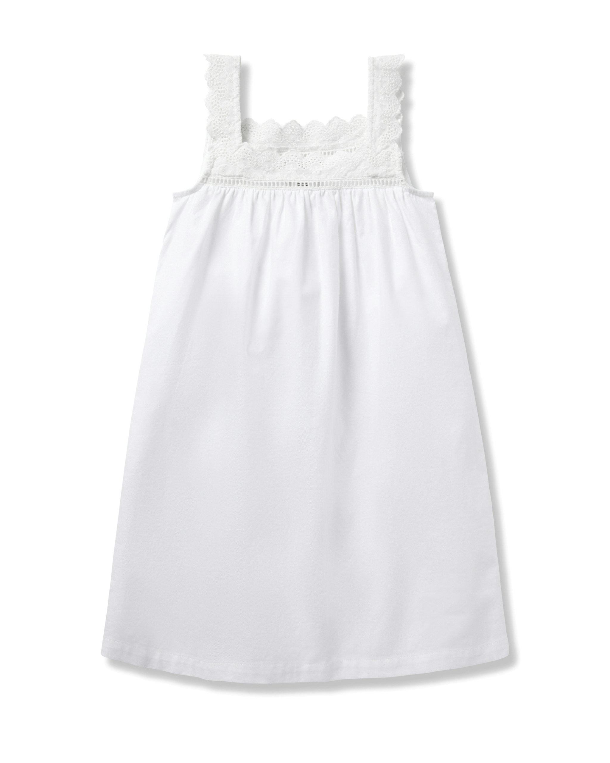 Girl's Twill Esme Nightgown in White in White#Color_White
