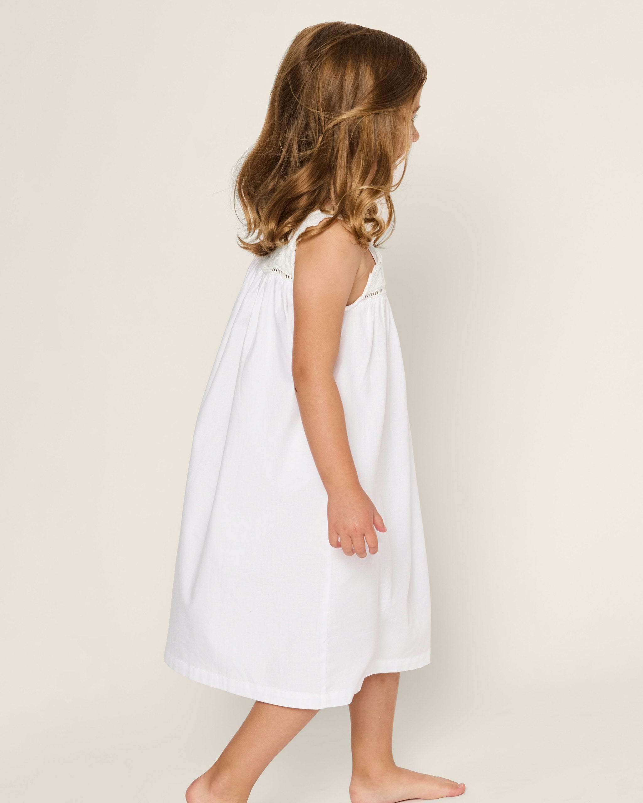 Girl's Twill Esme Nightgown in White in White#Color_White