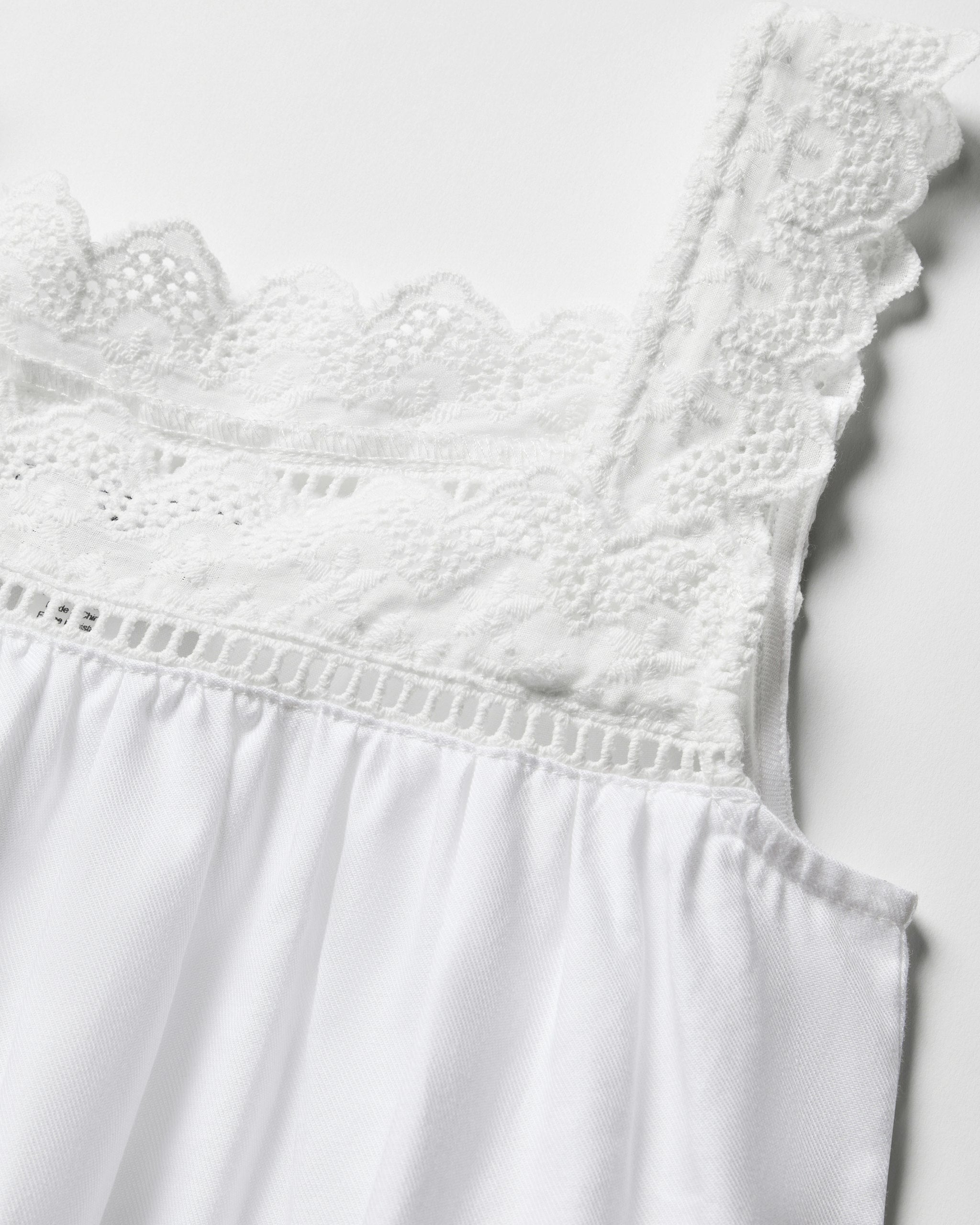 Girl's Twill Esme Nightgown in White in White#Color_White