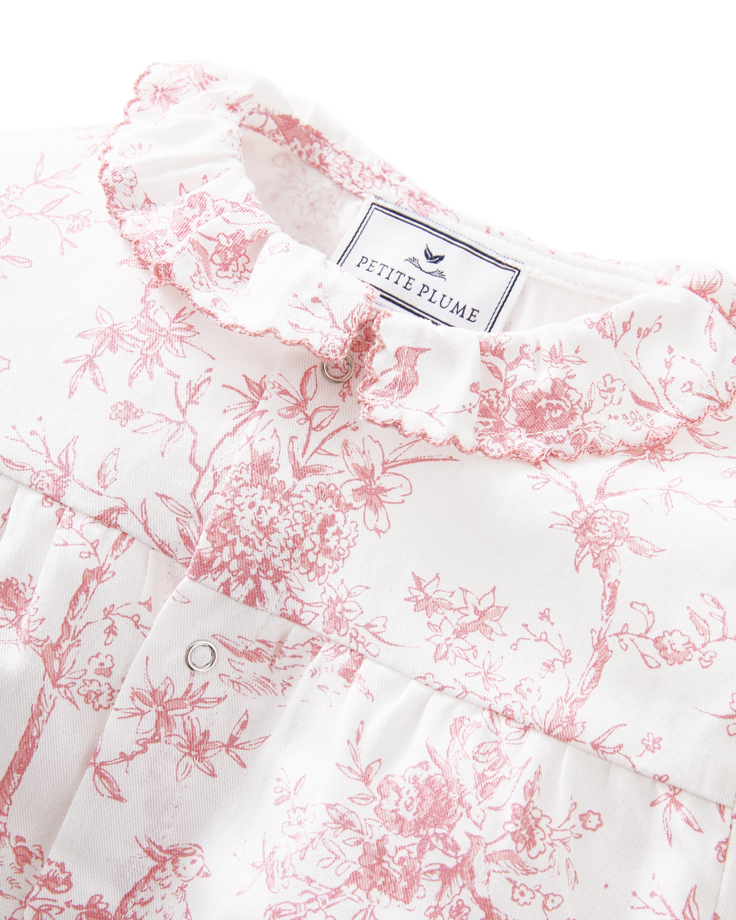 Baby's Twill Madeline Romper in Pink Timeless Toile