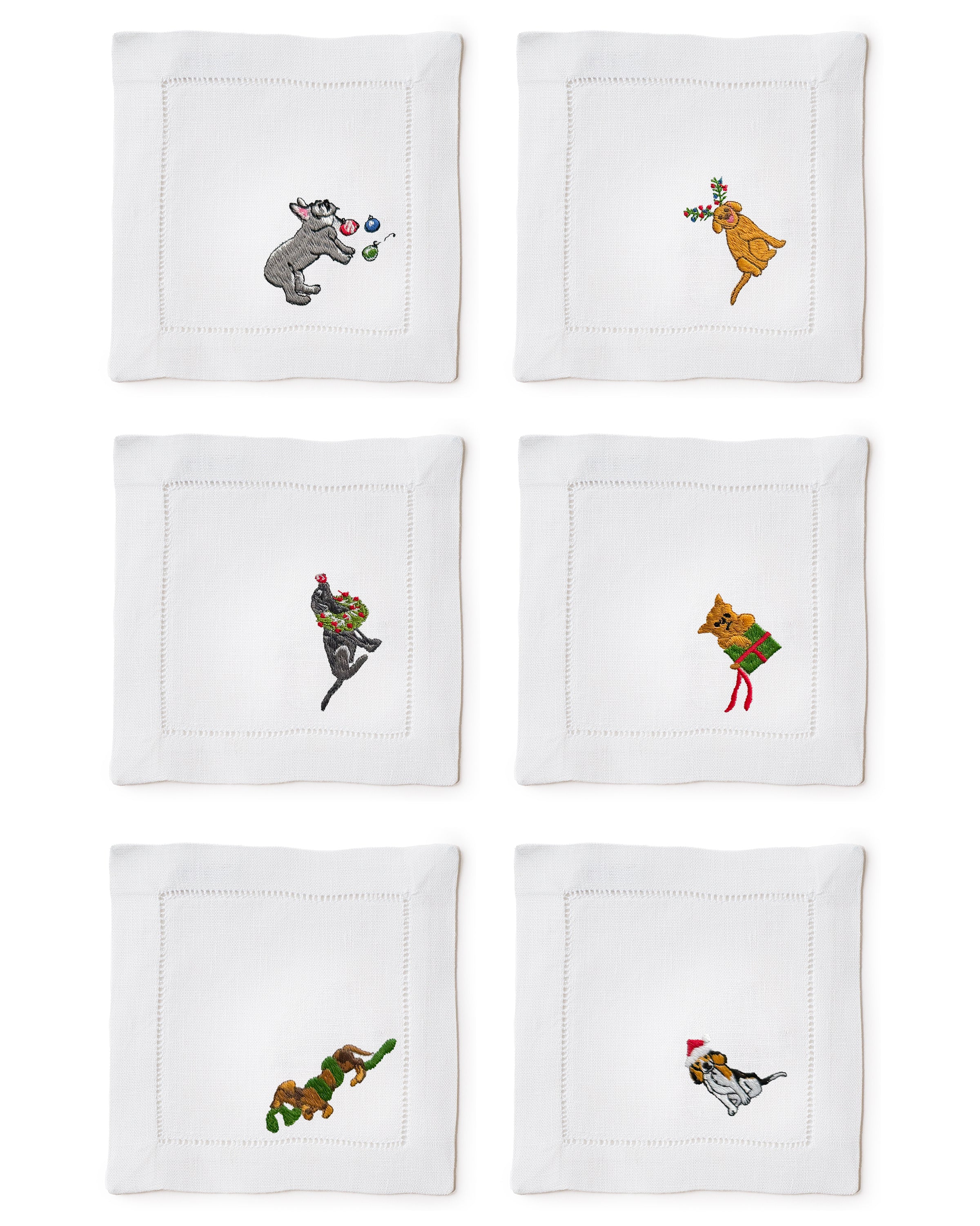 Petite Plume x Chefanie Cocktail Napkins in Jingle Paws