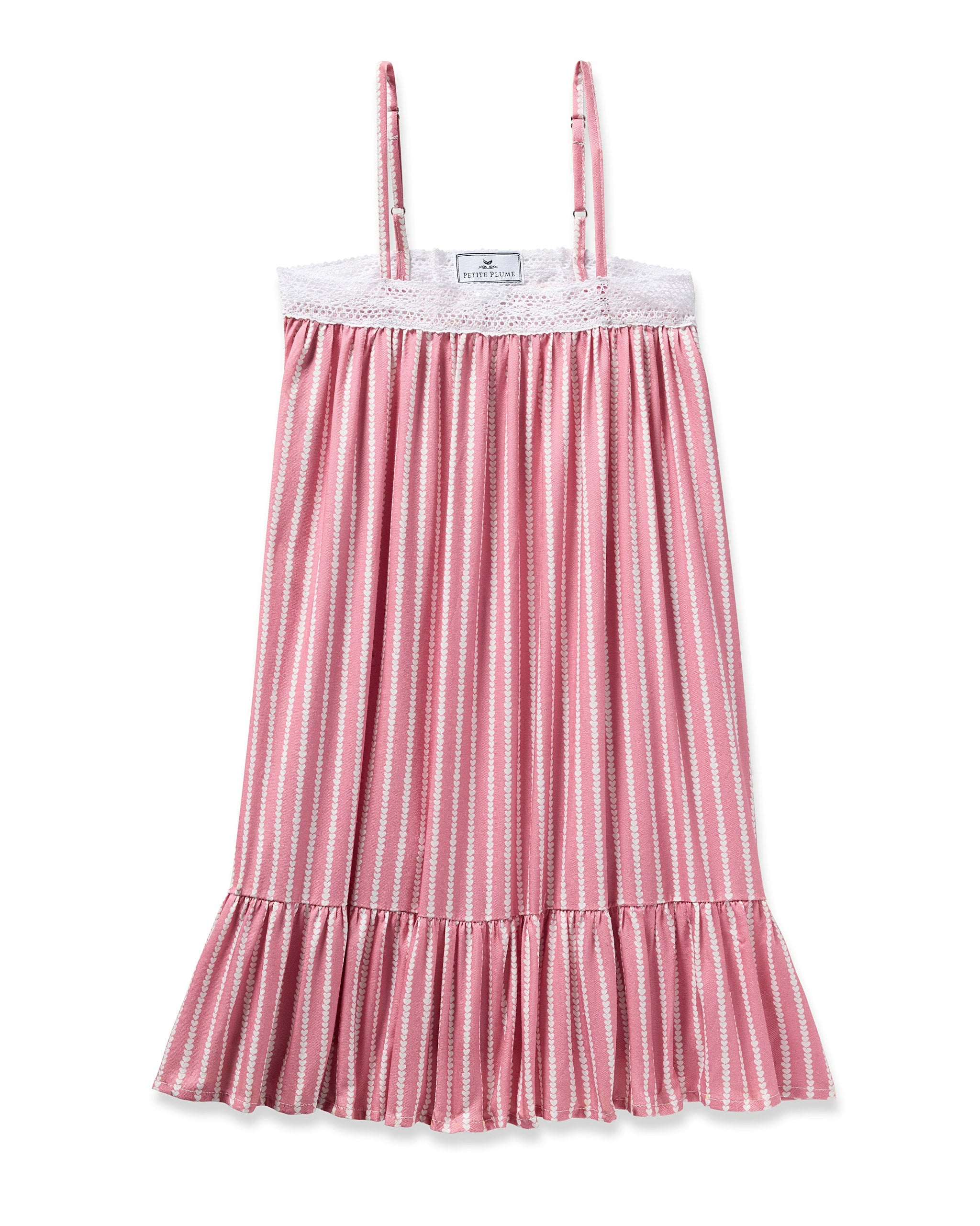 Girl's Twill Lily Nightgown in Love Lines in Love Lines#Color_Love Lines