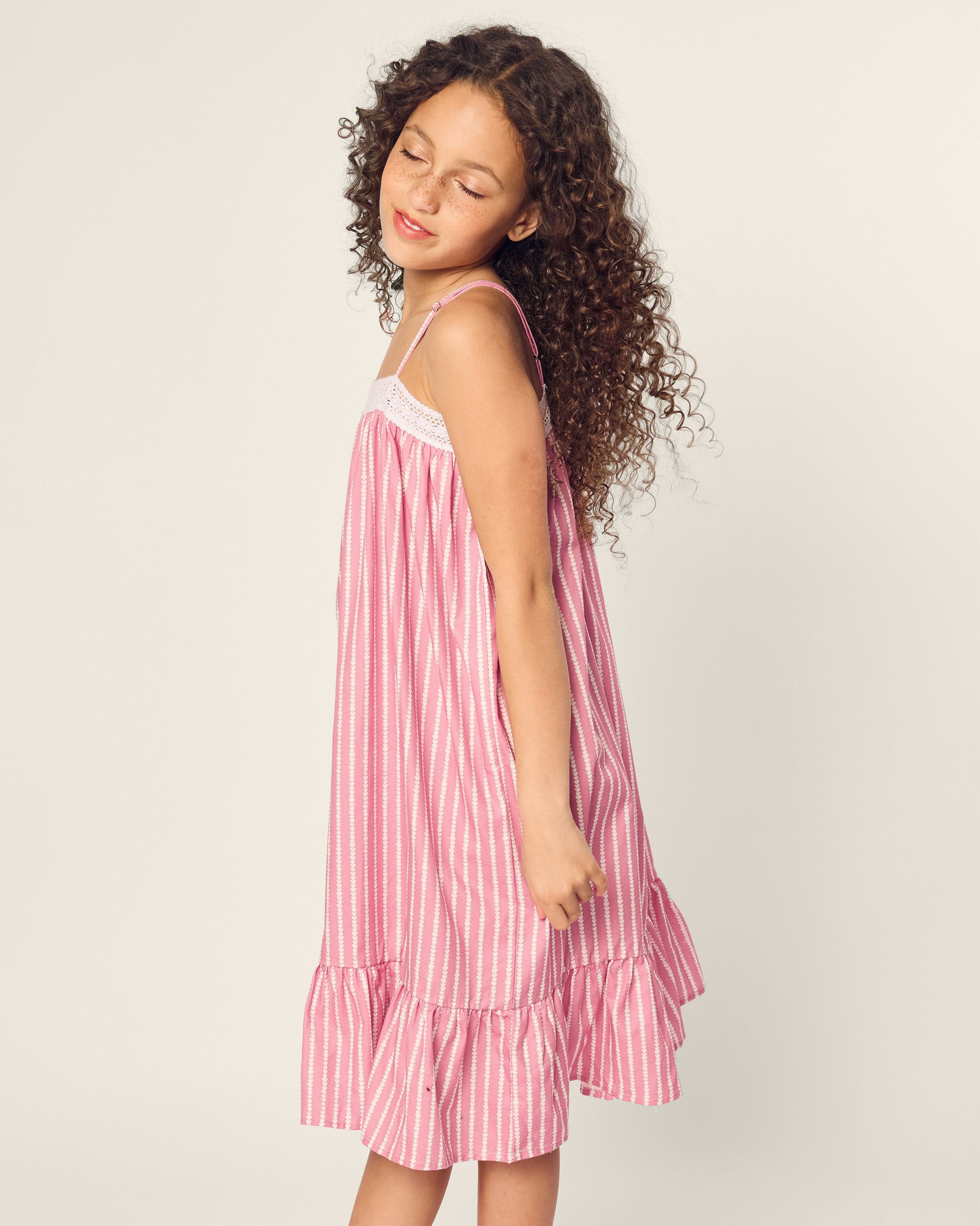 Girl's Twill Lily Nightgown in Love Lines in Love Lines#Color_Love Lines