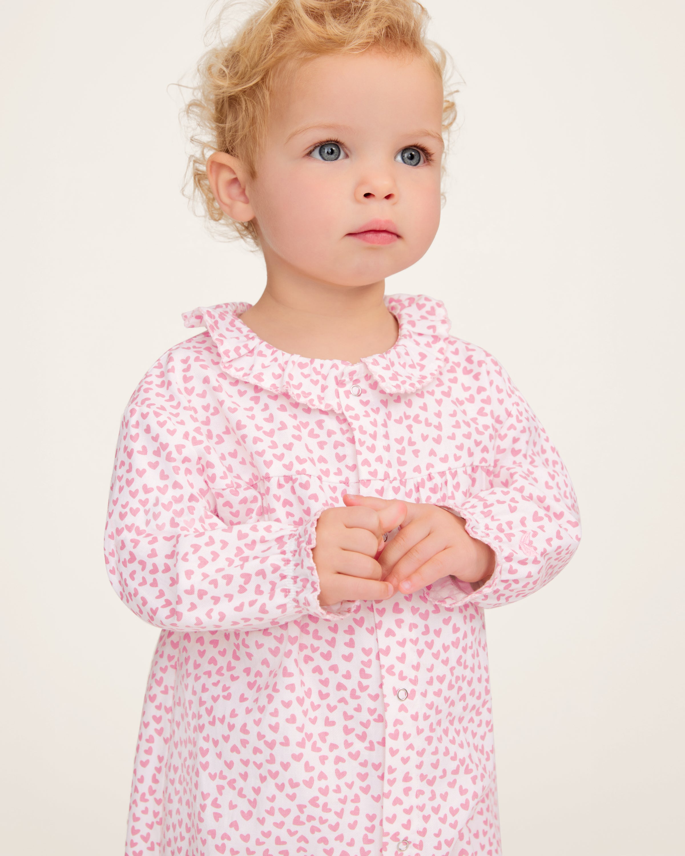 Baby's Twill Madeline Romper in Sweethearts