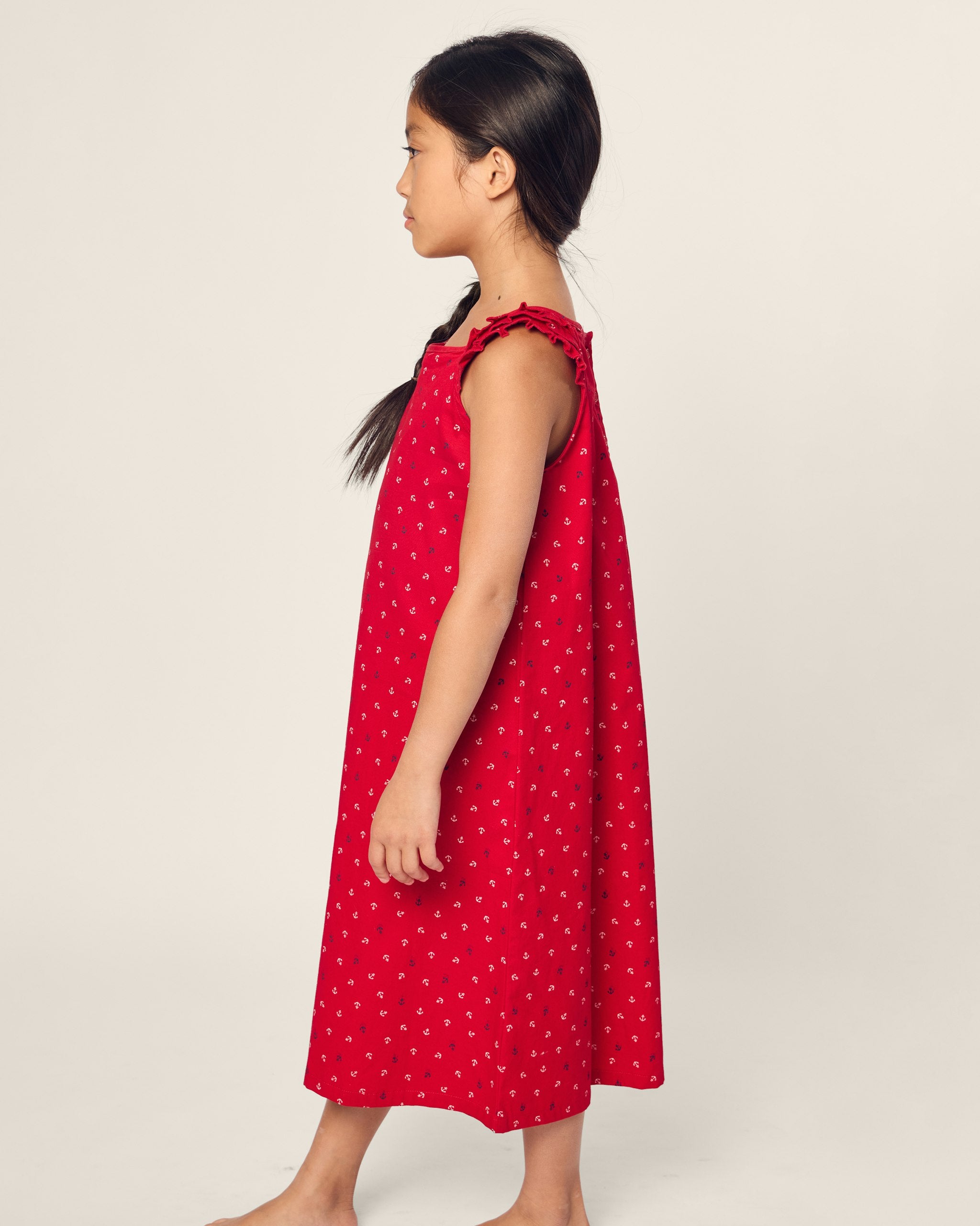 Girl's Twill Amelie Nightgown in Buzzing Bees in Anchors Away#Color_Anchors Away