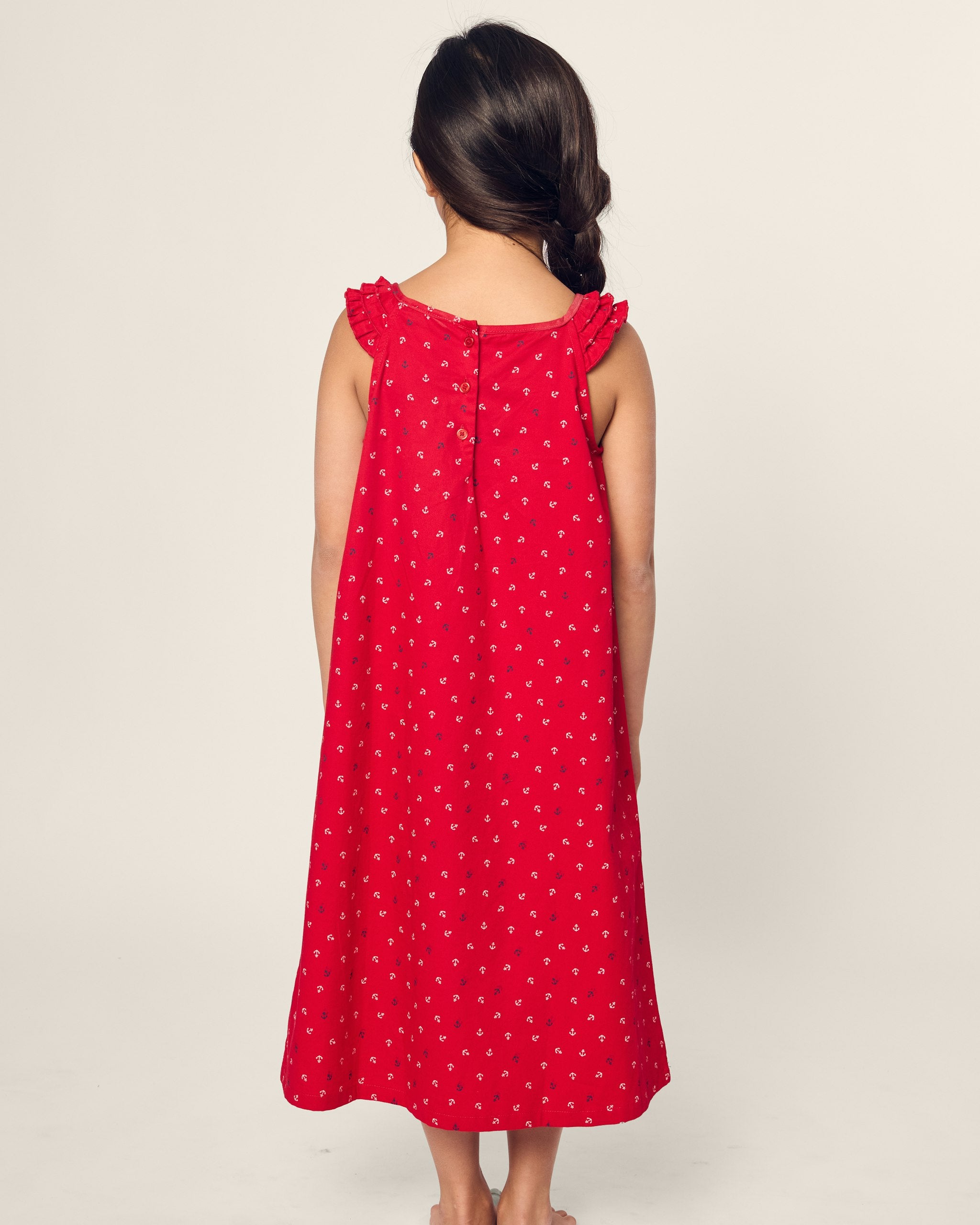 Girl's Twill Amelie Nightgown in Buzzing Bees in Anchors Away#Color_Anchors Away