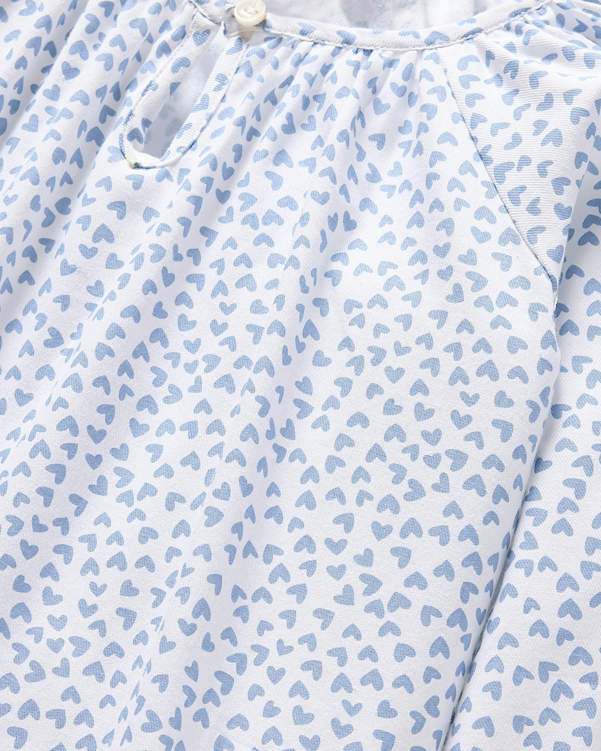 Girl's Twill Delphine Nightgown in Sweethearts in Bluehearts#Color_Bluehearts