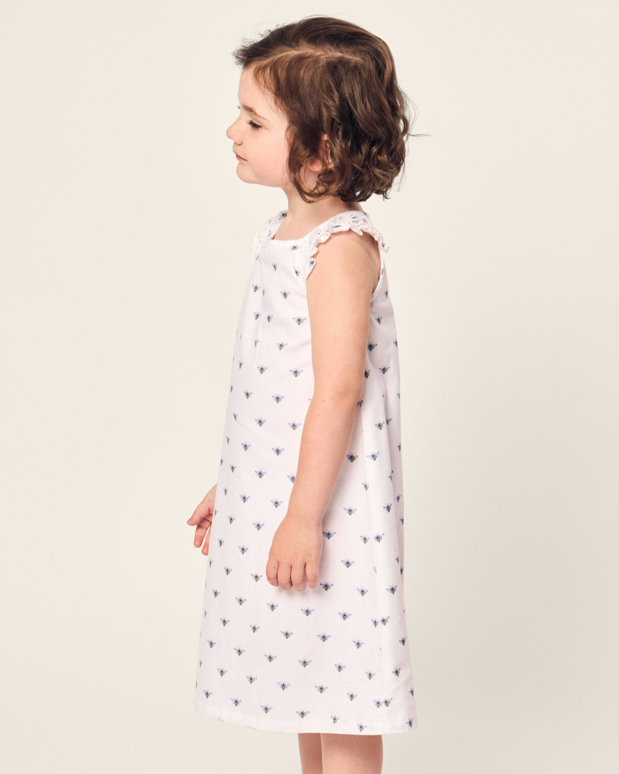 Girl's Twill Amelie Nightgown in Buzzing Bees in Buzzing Bees#Color_Buzzing Bees