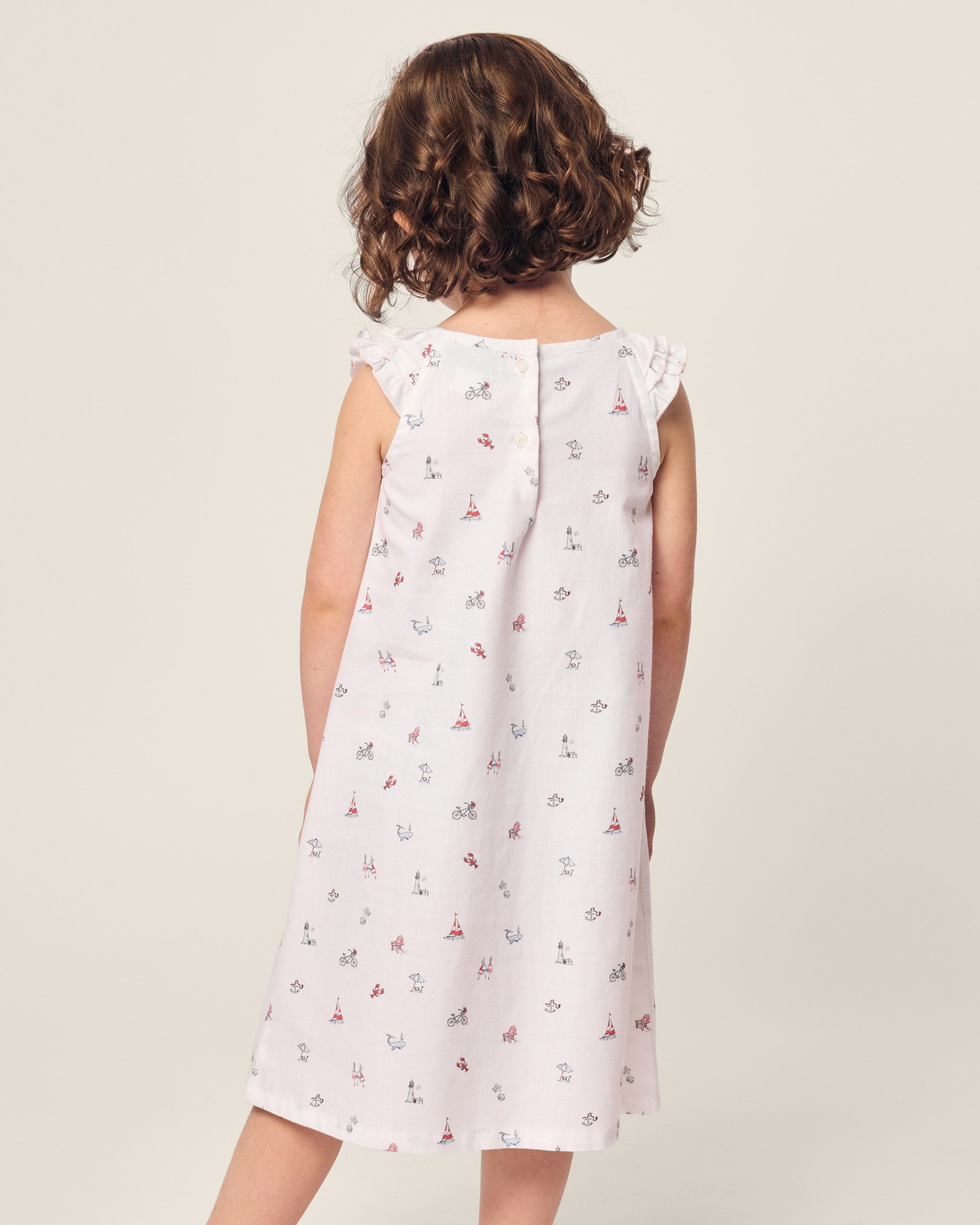 Girl's Twill Amelie Nightgown in Buzzing Bees in Coastal Charms#Color_Coastal Charms