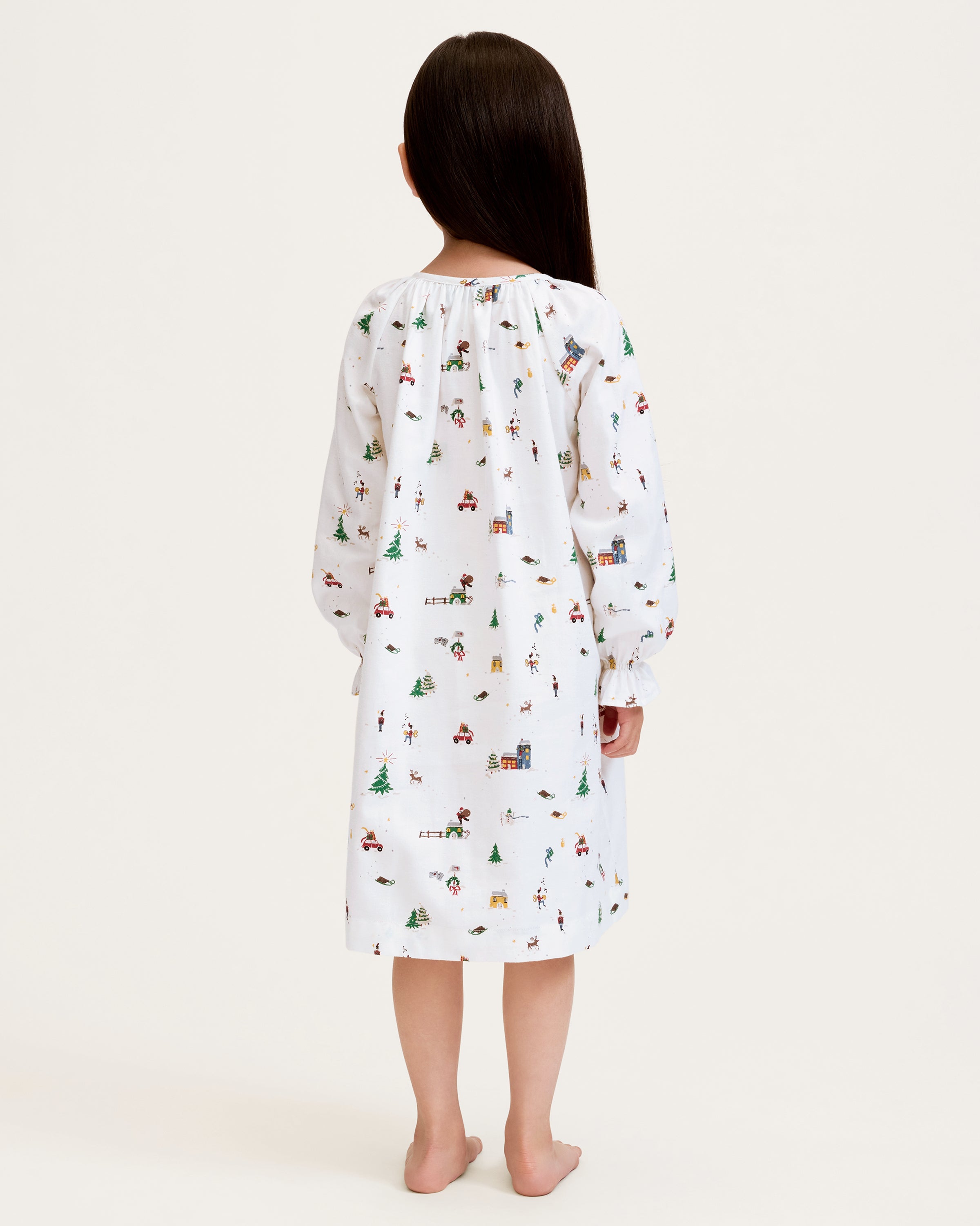 Girl's Twill Delphine Nightgown in Holiday Town