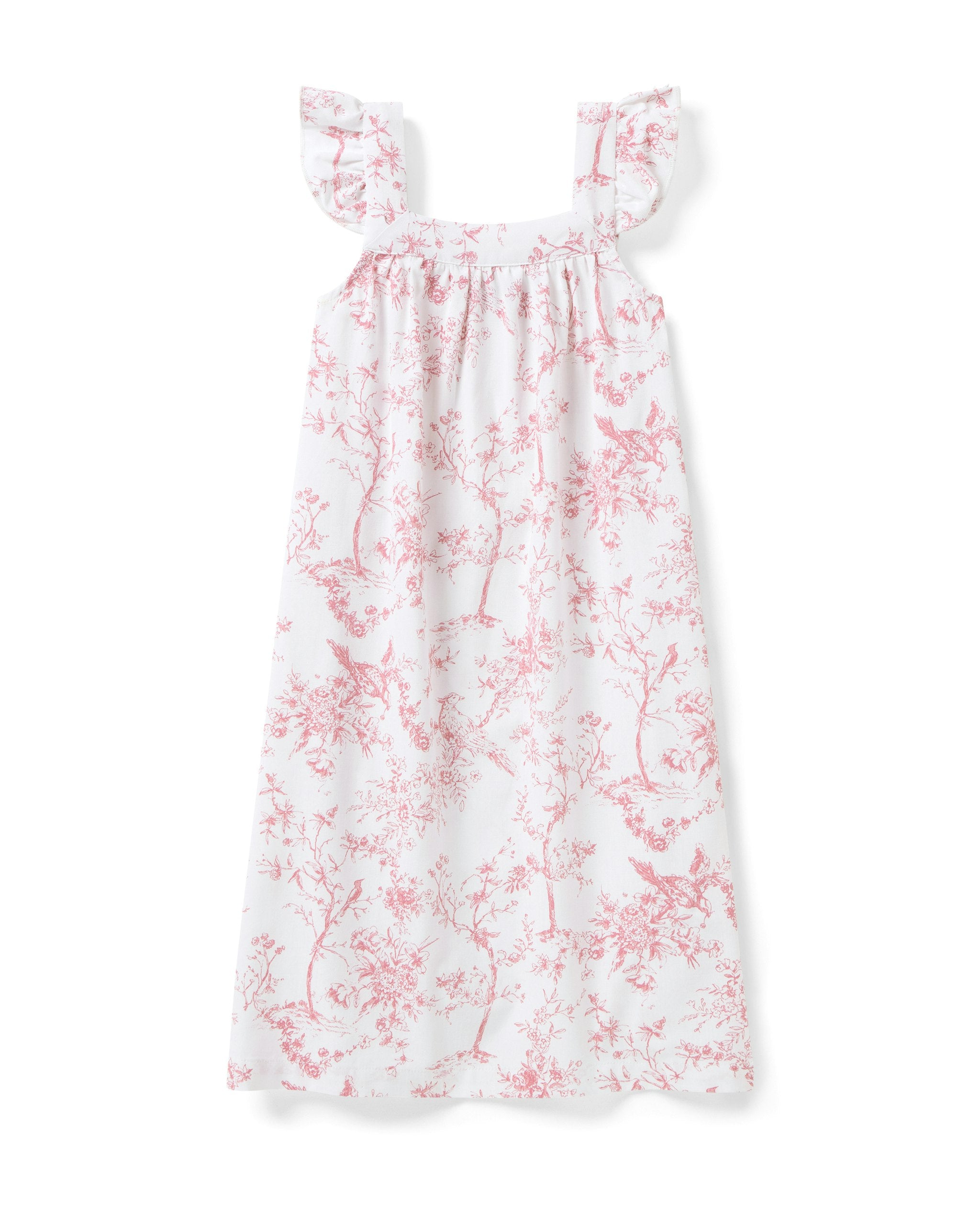 Girl's Twill Clara Nightgown in White in Pink Timeless Toile#Color_Pink Timeless Toile