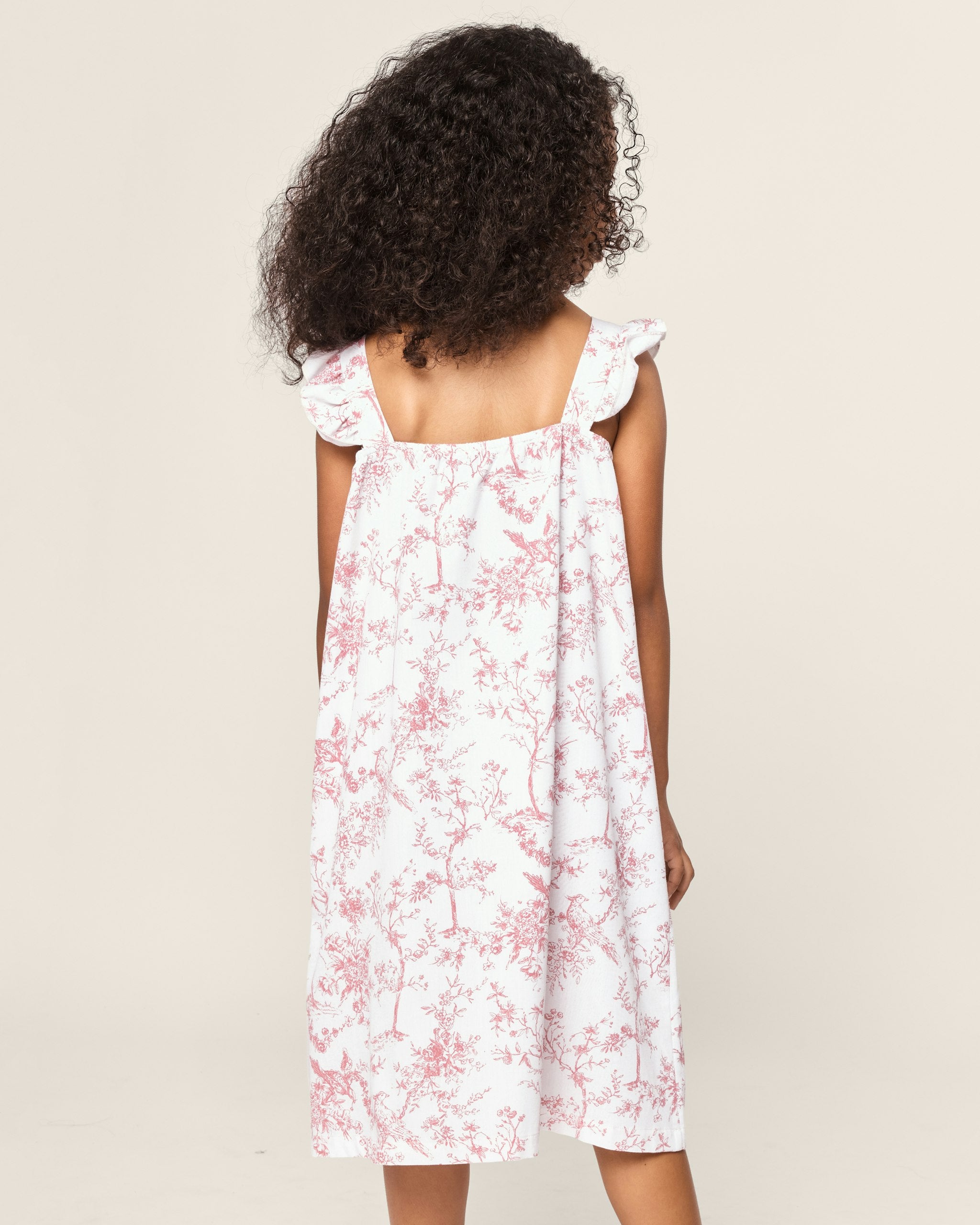 Girl's Twill Clara Nightgown in White in Pink Timeless Toile#Color_Pink Timeless Toile