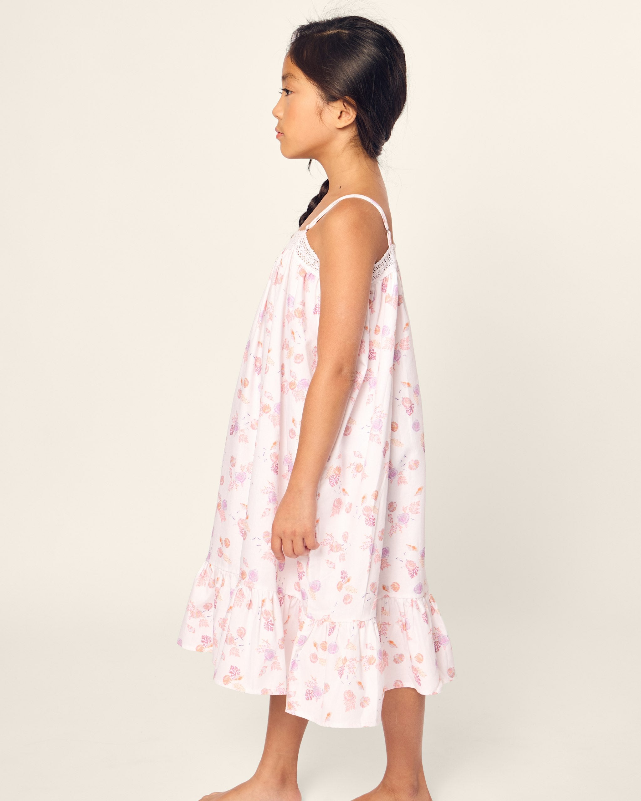 Girl's Twill Lily Nightgown in Seashell Splendor in Seashell Splendor#Color_Seashell Splendor