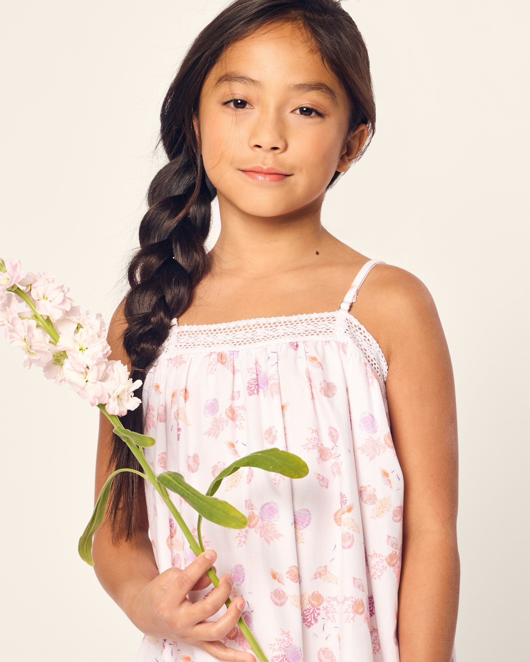 Girl's Twill Lily Nightgown in Seashell Splendor in Seashell Splendor#Color_Seashell Splendor