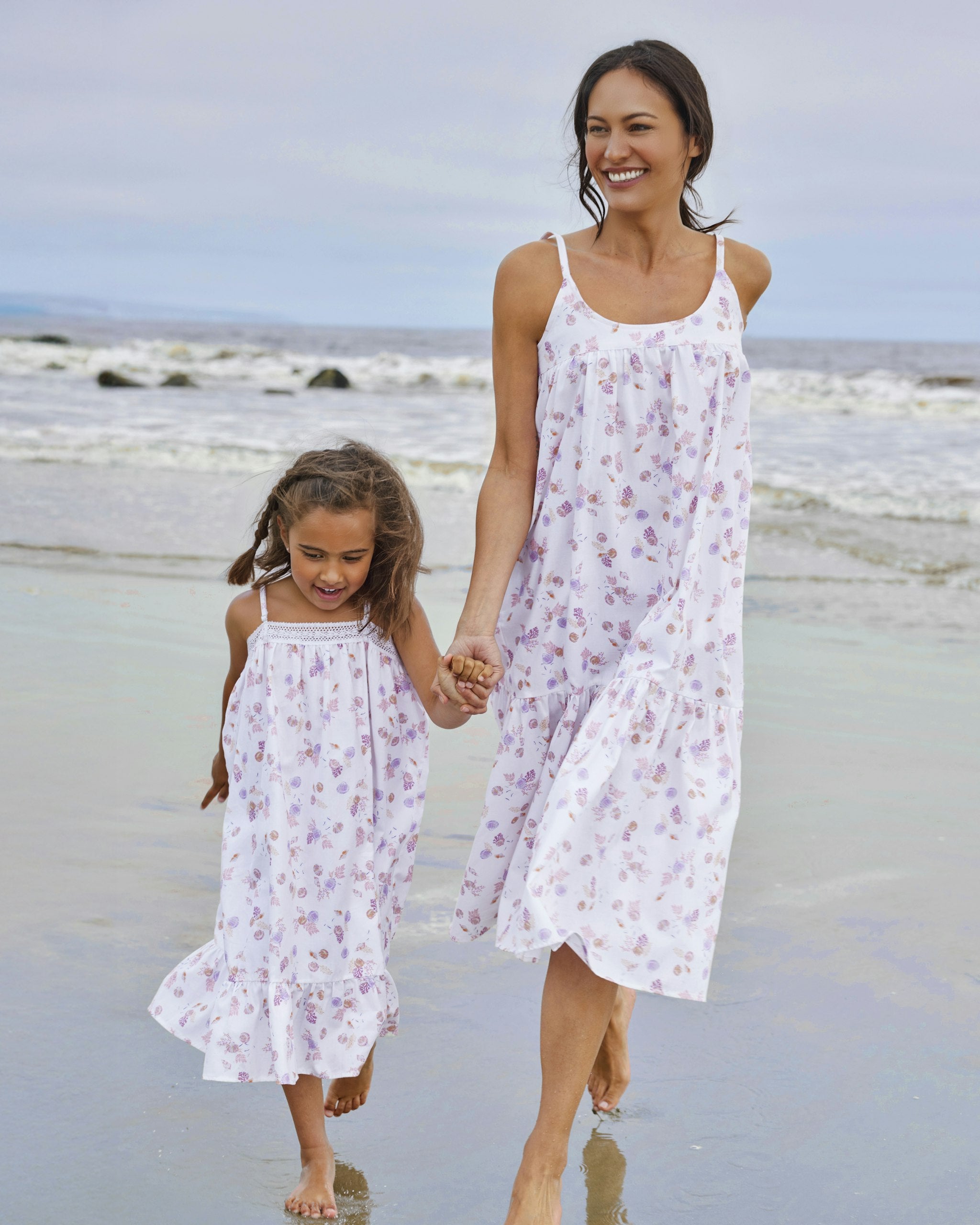 Girl's Twill Lily Nightgown in Seashell Splendor in Seashell Splendor#Color_Seashell Splendor