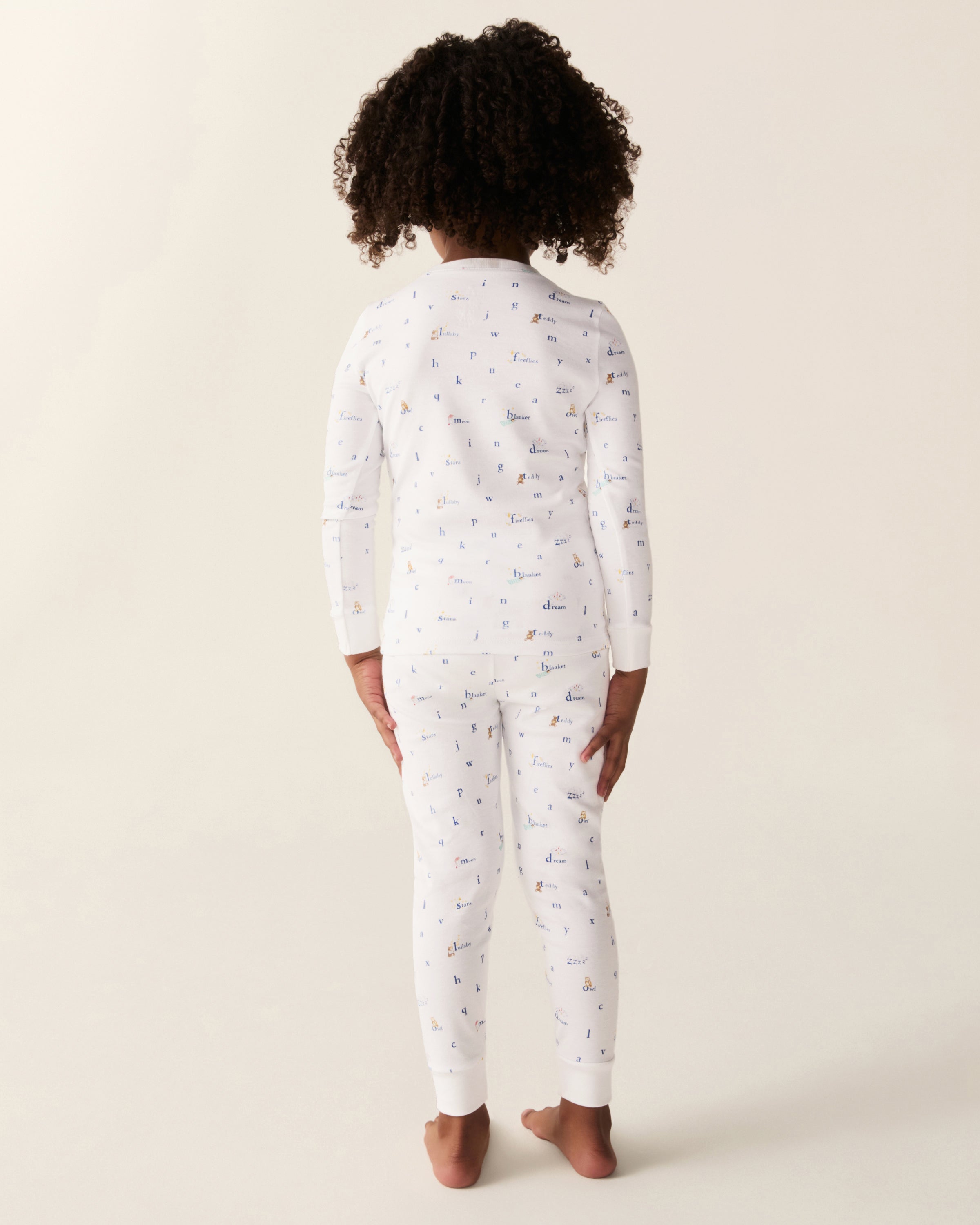 Kid's Pima Snug Fit Pajama Set in Letters and Lullabies