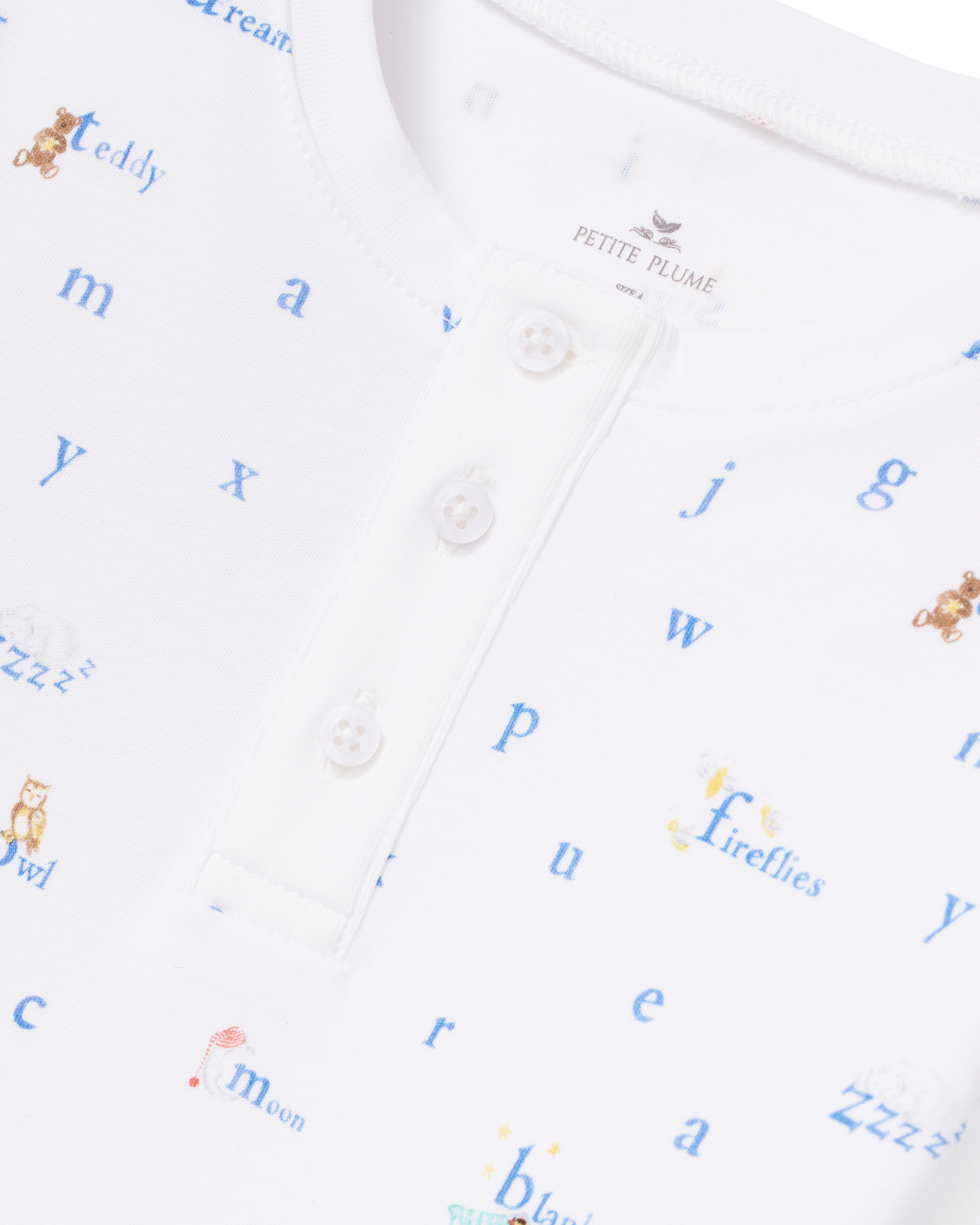 Kid's Pima Snug Fit Pajama Set in Letters and Lullabies