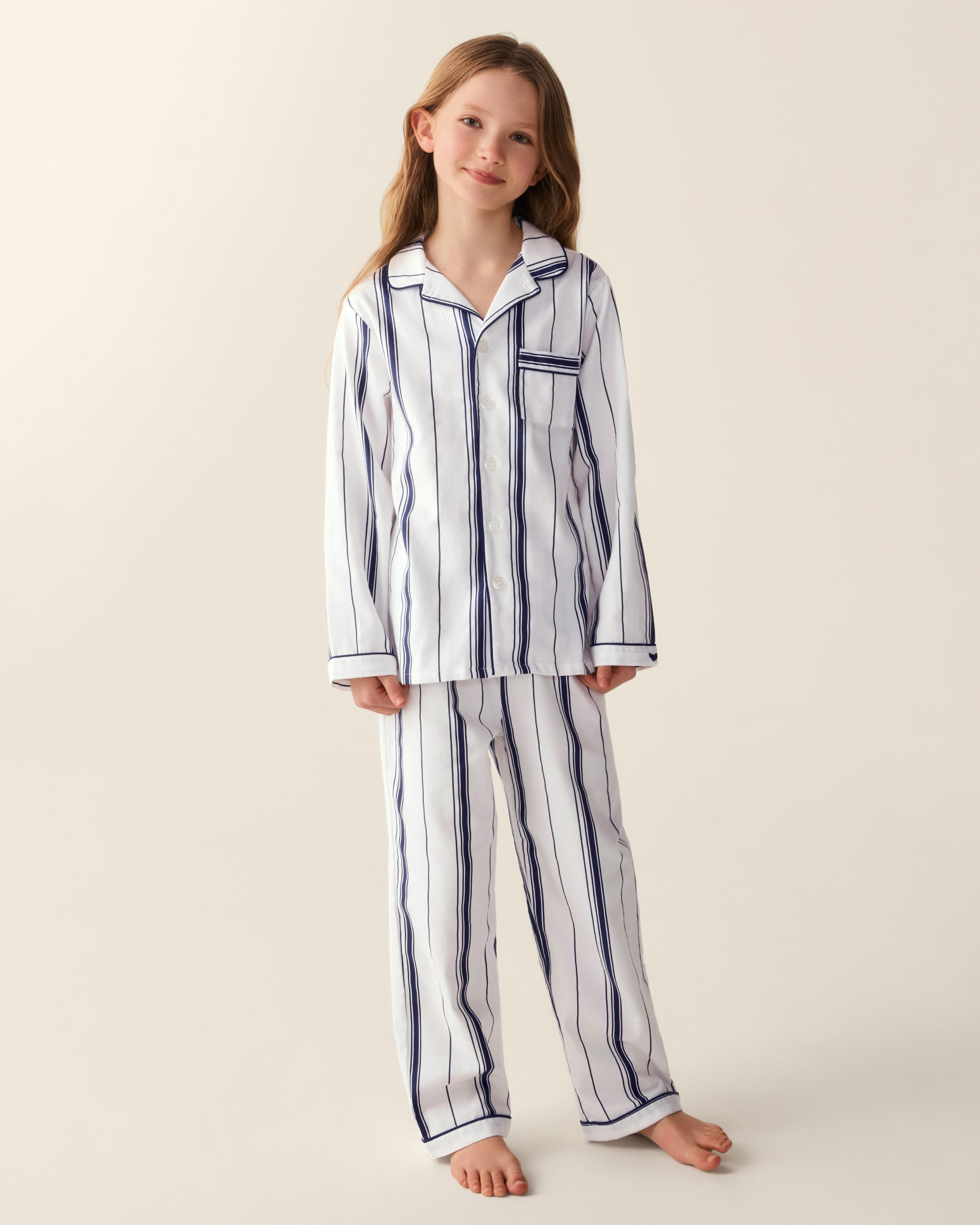 Kid's Twill Pajama Set in Parlor Stripe