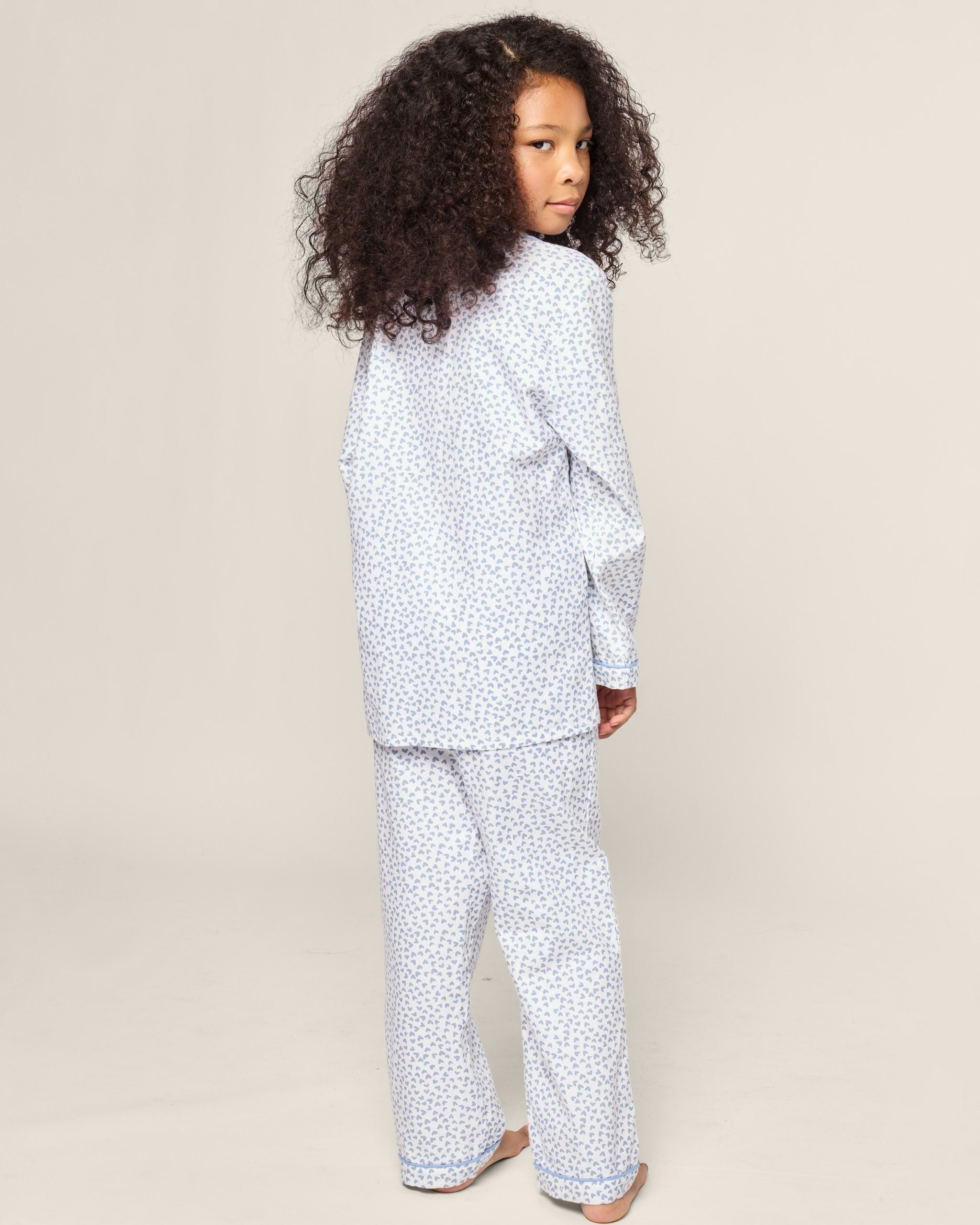 Kid's Twill Pajama Set in Bluehearts in Bluehearts#Color_Bluehearts