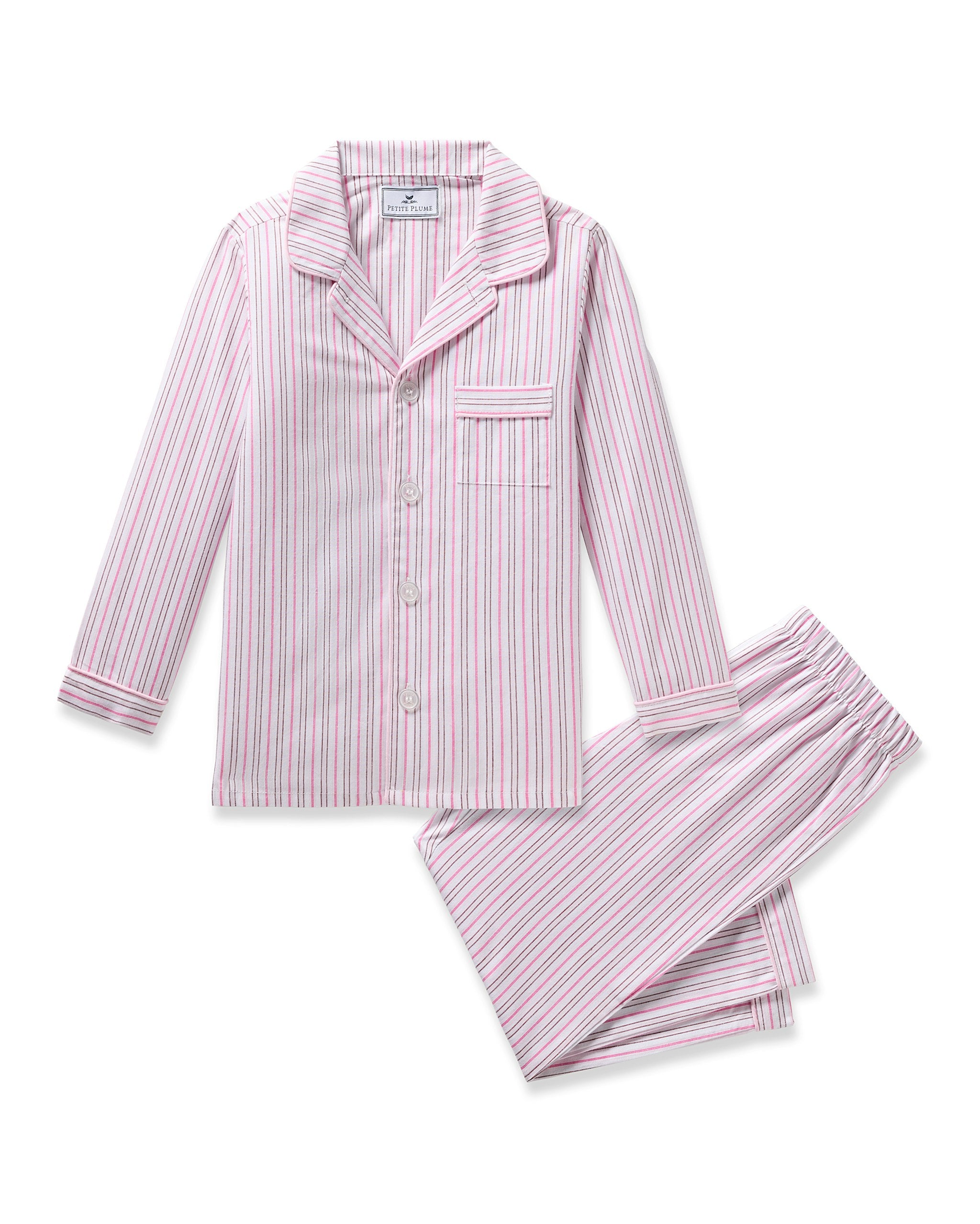 Kid's Twill Pajama Set in Bluehearts in Blush Boulevard#Color_Blush Boulevard