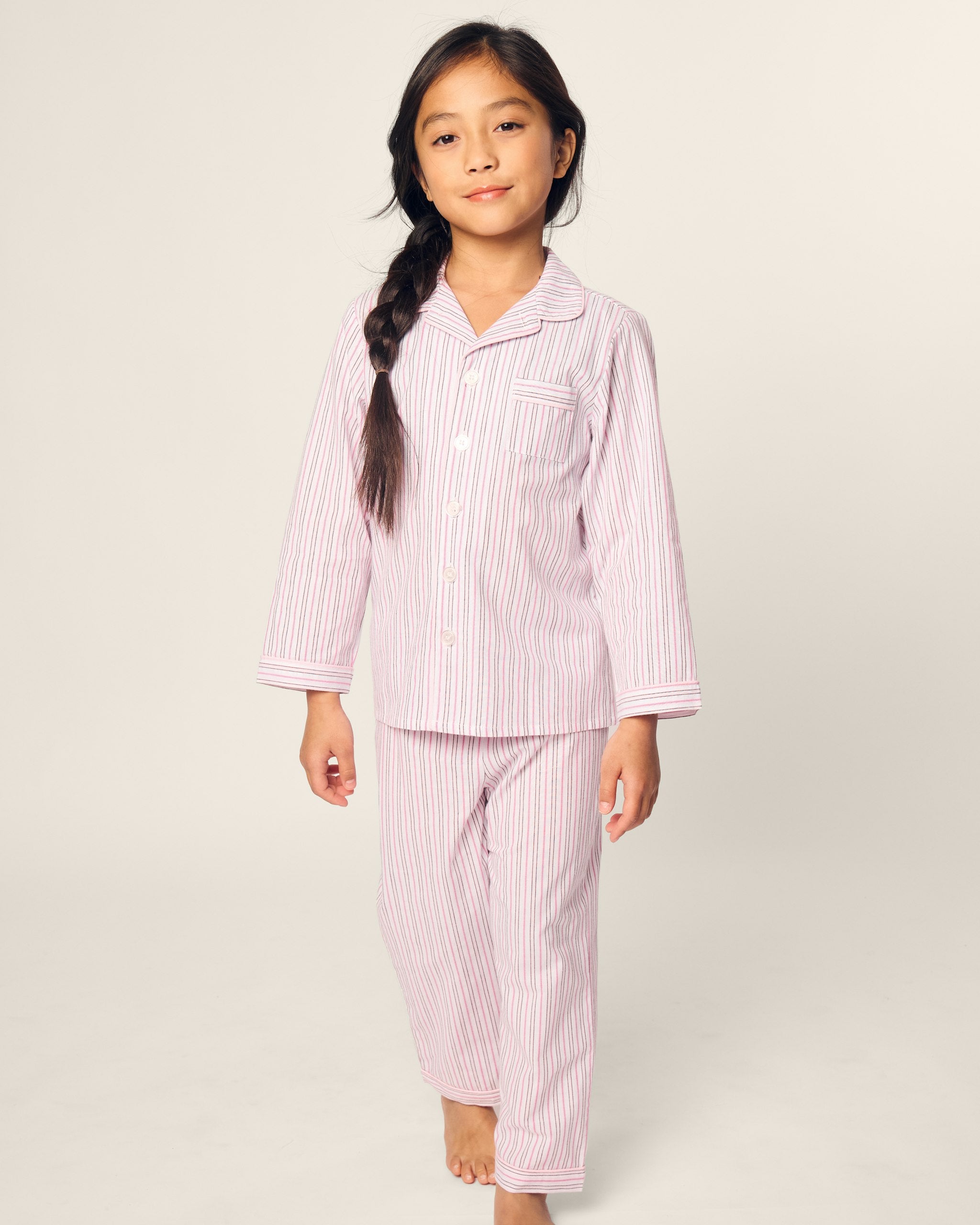 Kid's Twill Pajama Set in Bluehearts in Blush Boulevard#Color_Blush Boulevard
