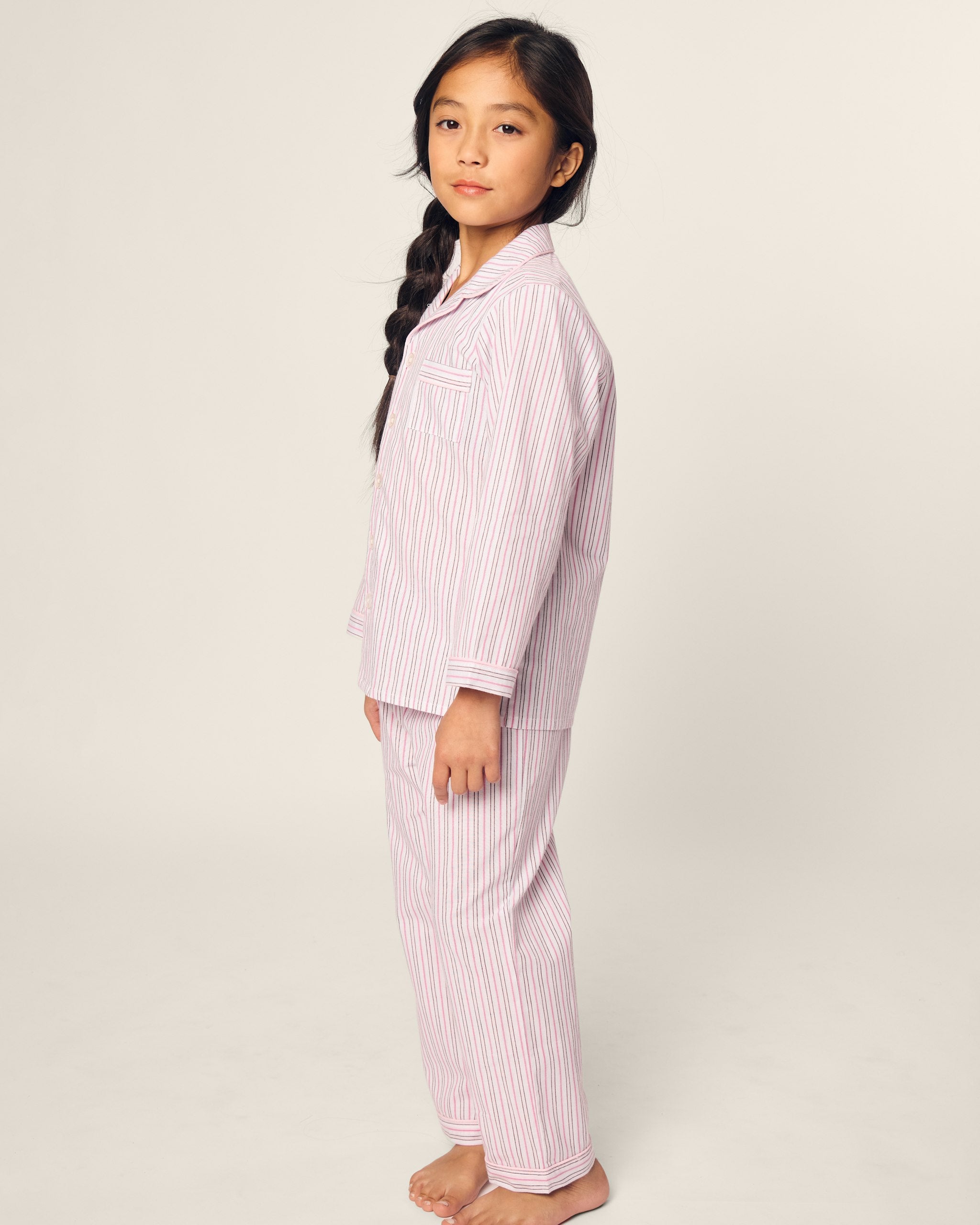 Kid's Twill Pajama Set in Sweethearts in Blush Boulevard#Color_Blush Boulevard
