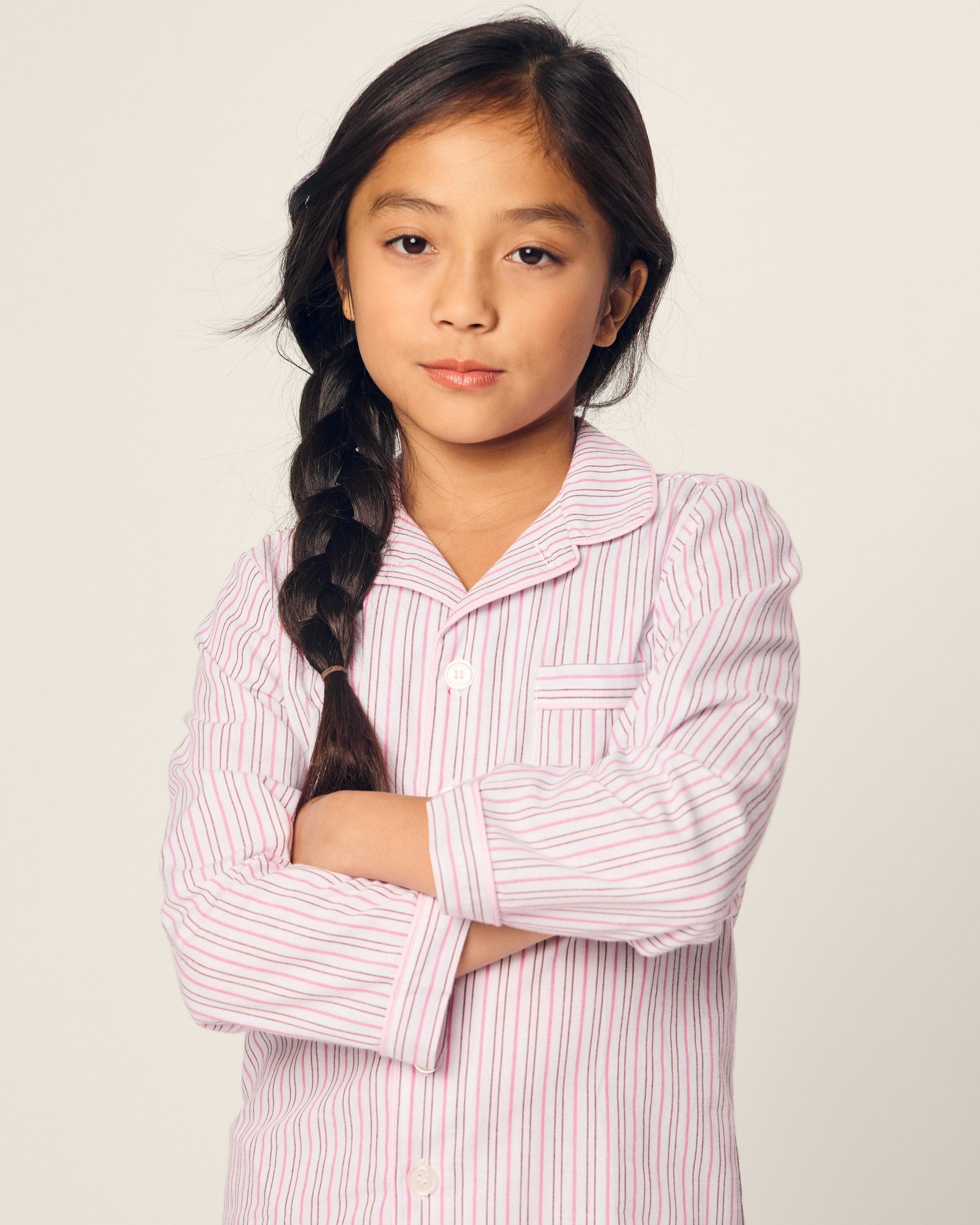 Kid's Twill Pajama Set in Sweethearts in Blush Boulevard#Color_Blush Boulevard