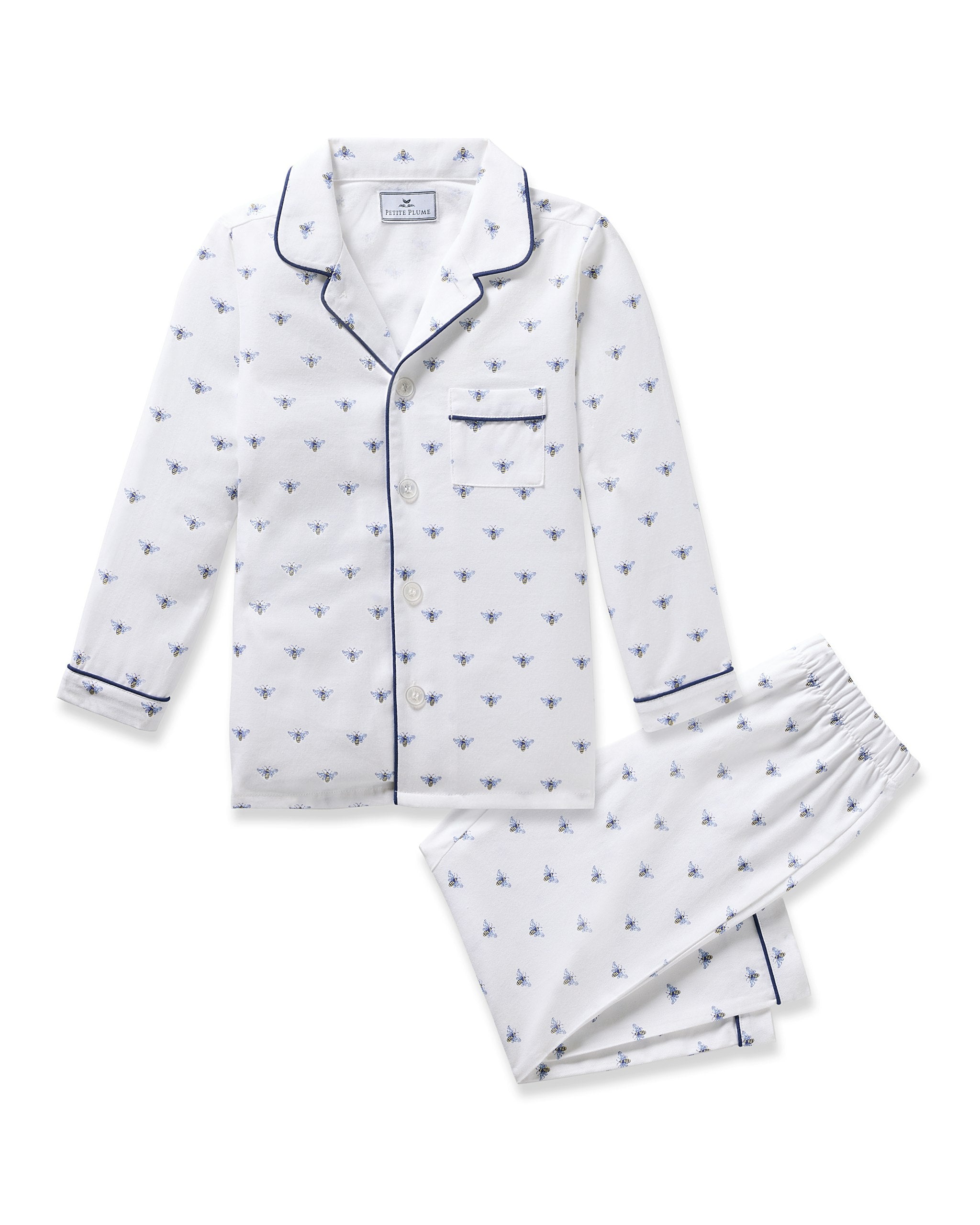 Kid's Twill Pajama Set in Flamingos in Buzzing Bees#Color_Buzzing Bees
