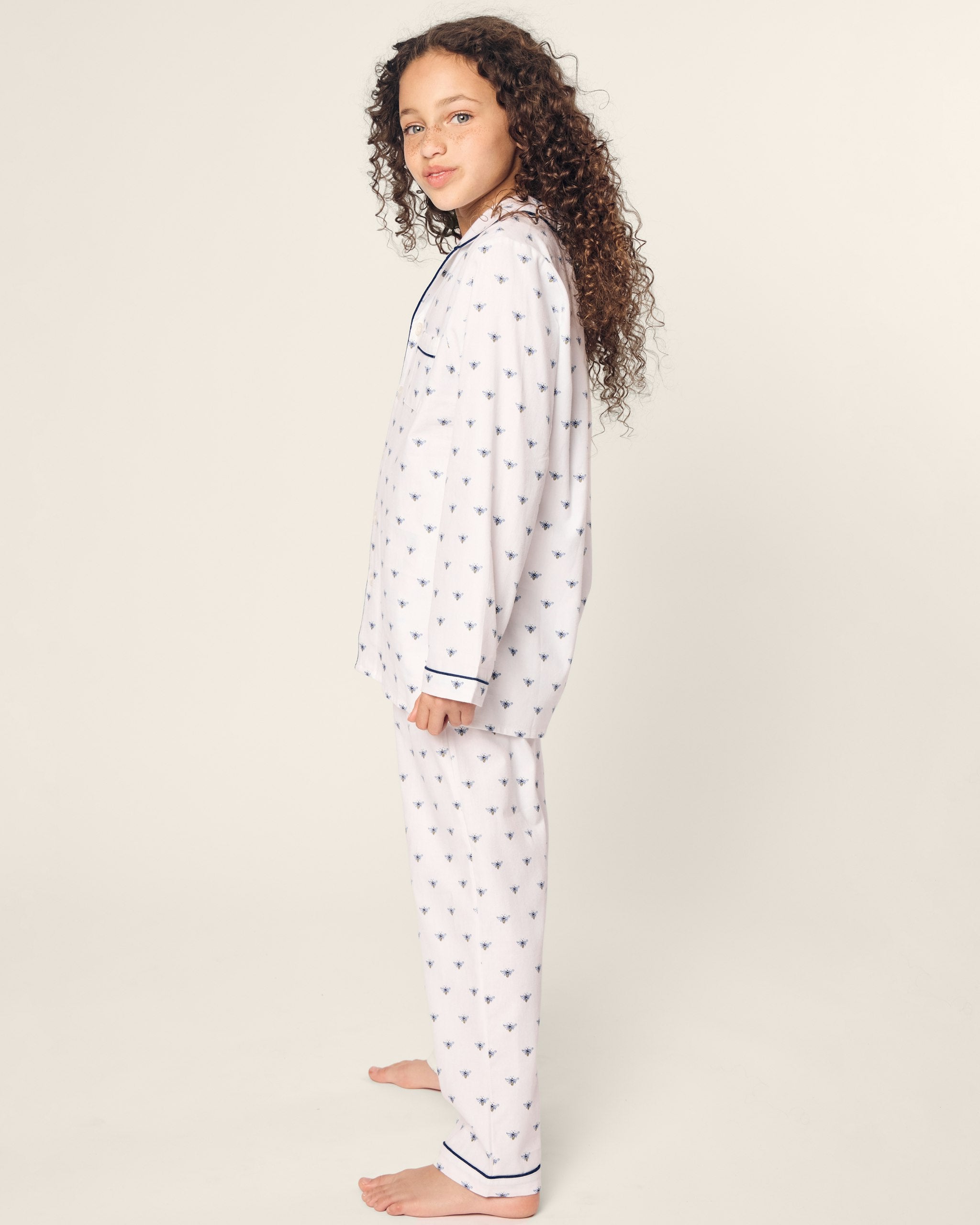 Kid's Twill Pajama Set in Flamingos in Buzzing Bees#Color_Buzzing Bees