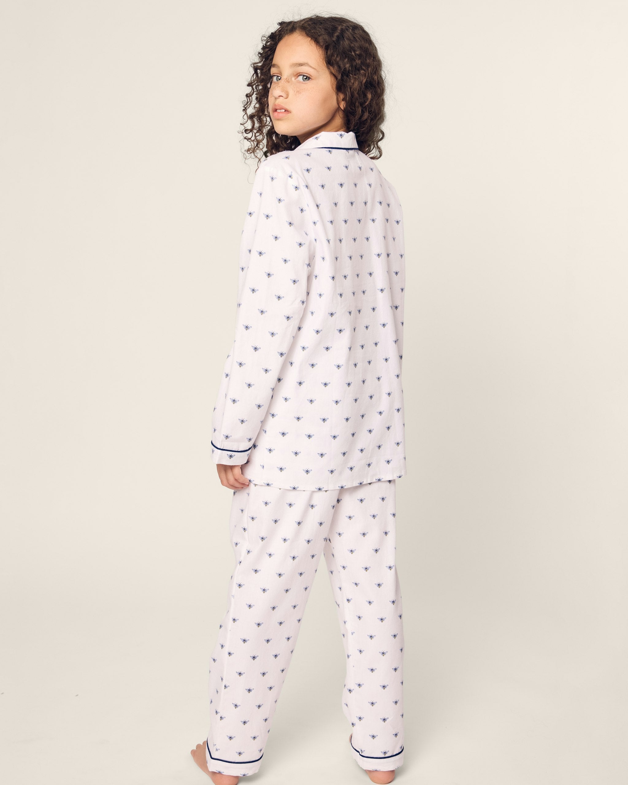 Kid's Twill Pajama Set in Flamingos in Buzzing Bees#Color_Buzzing Bees