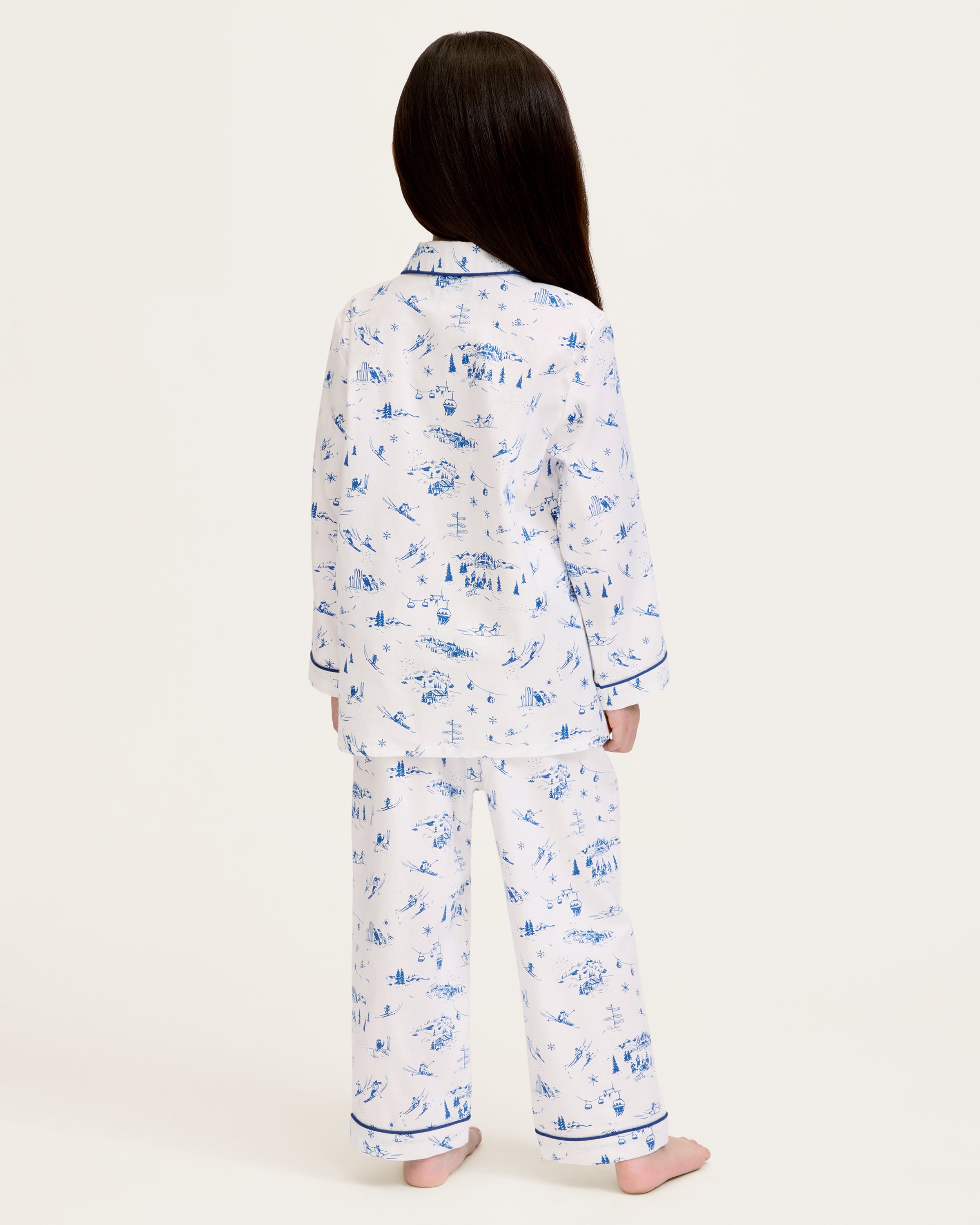 Kid's Twill Pajama Set in Chalet Toile