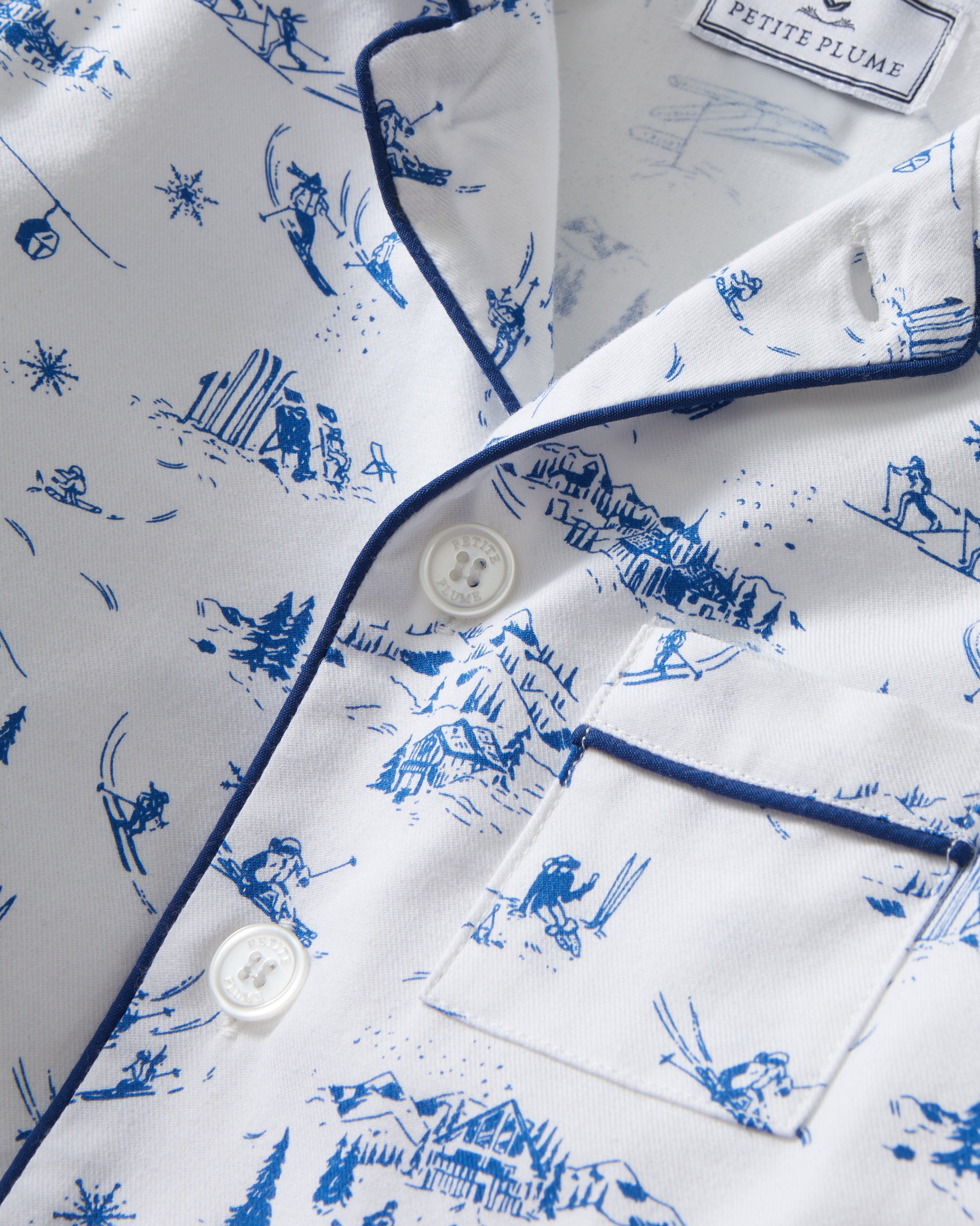 Kid's Twill Pajama Set in Chalet Toile